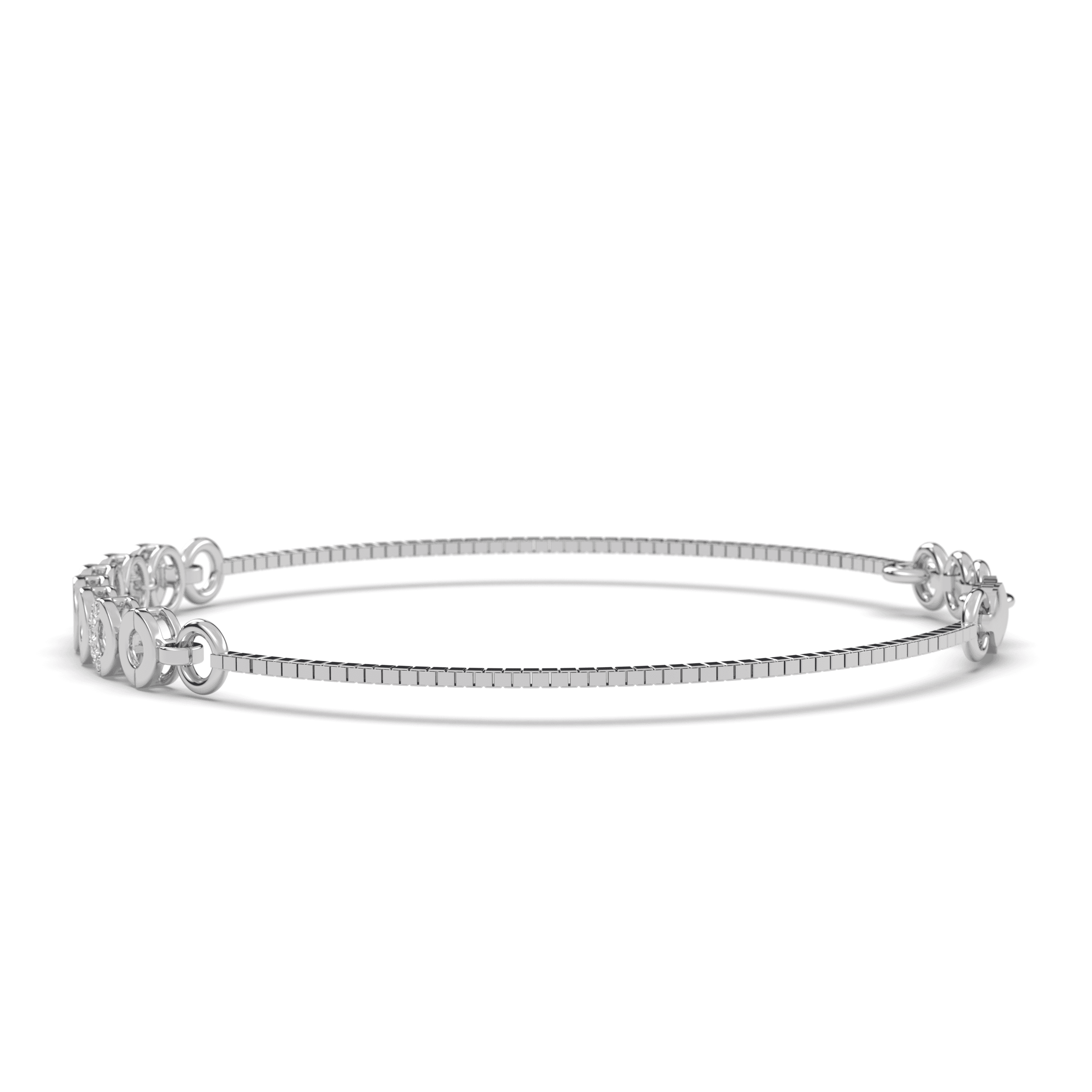 Silver Beaded Bar Bracelet , 