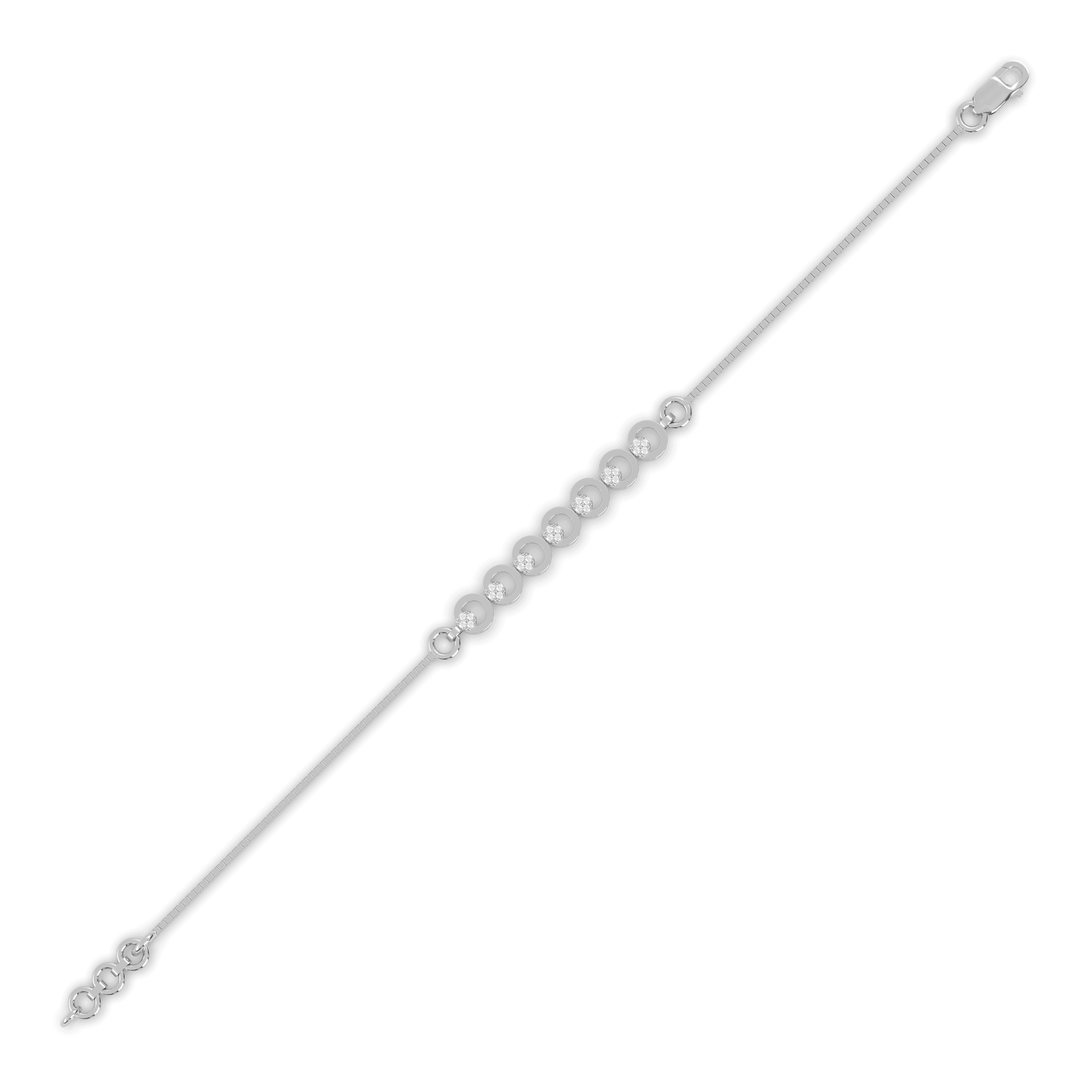 Sparkling Circle Link Bracelet , 