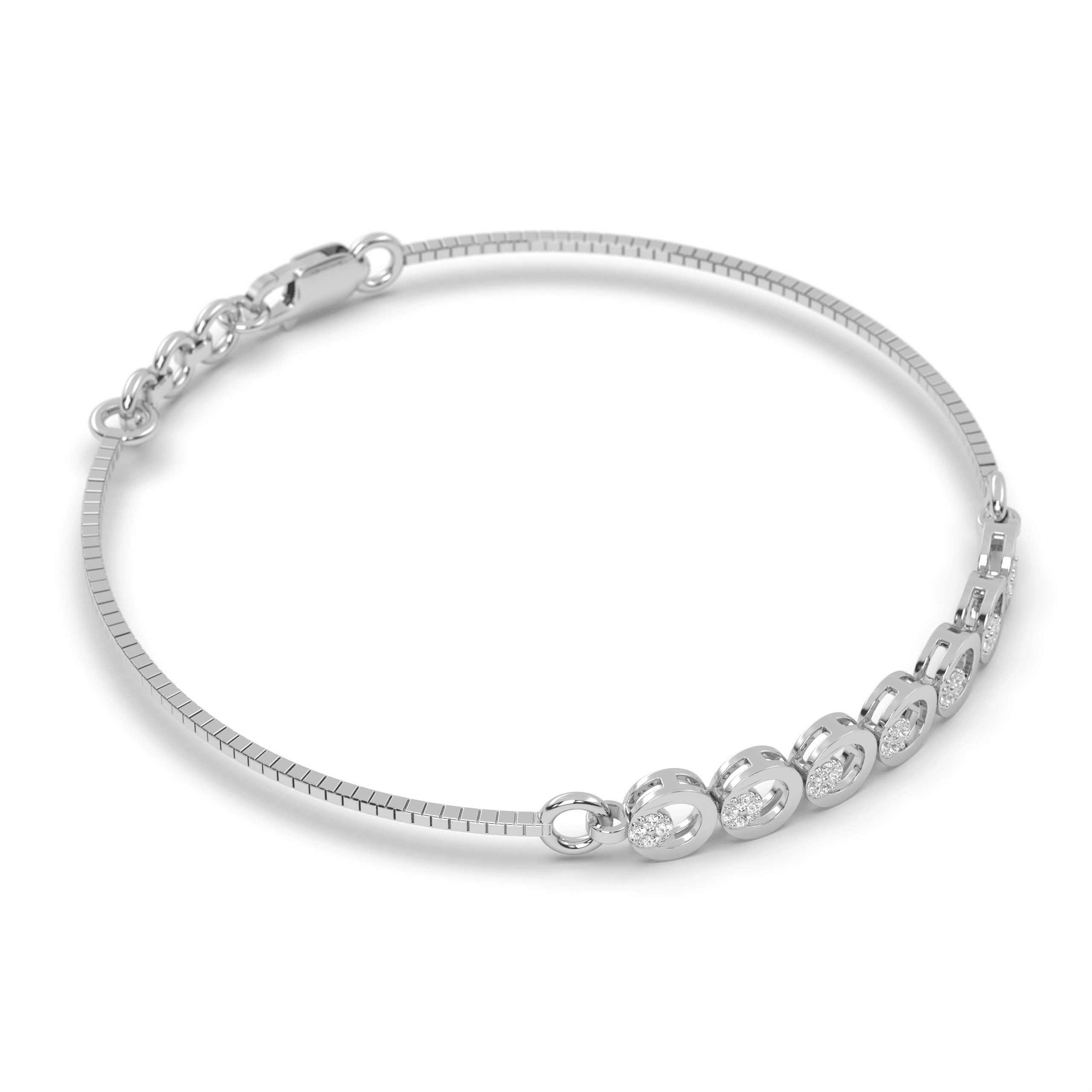 Sparkling Circle Link Bracelet , 