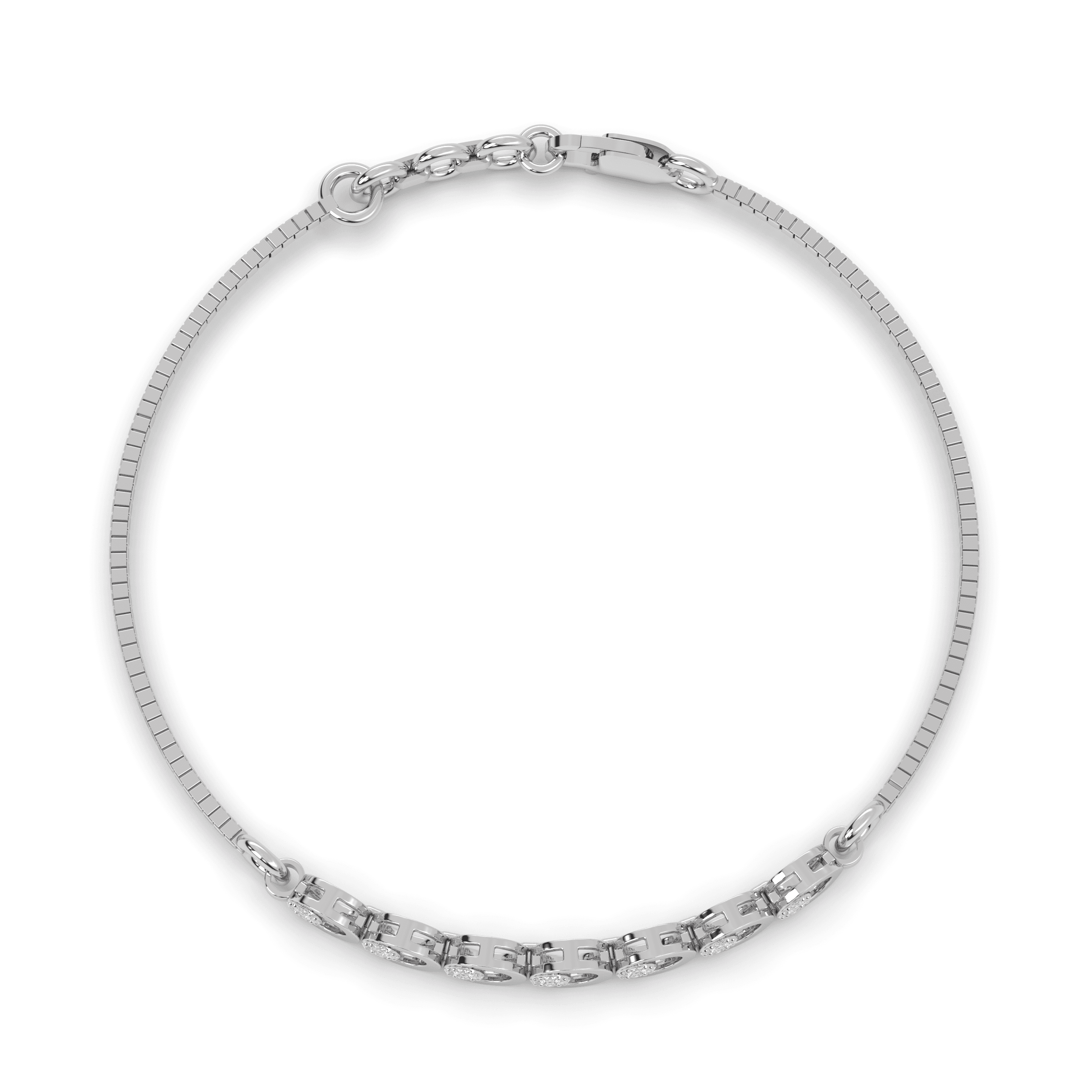 Sparkling Circle Link Bracelet , 