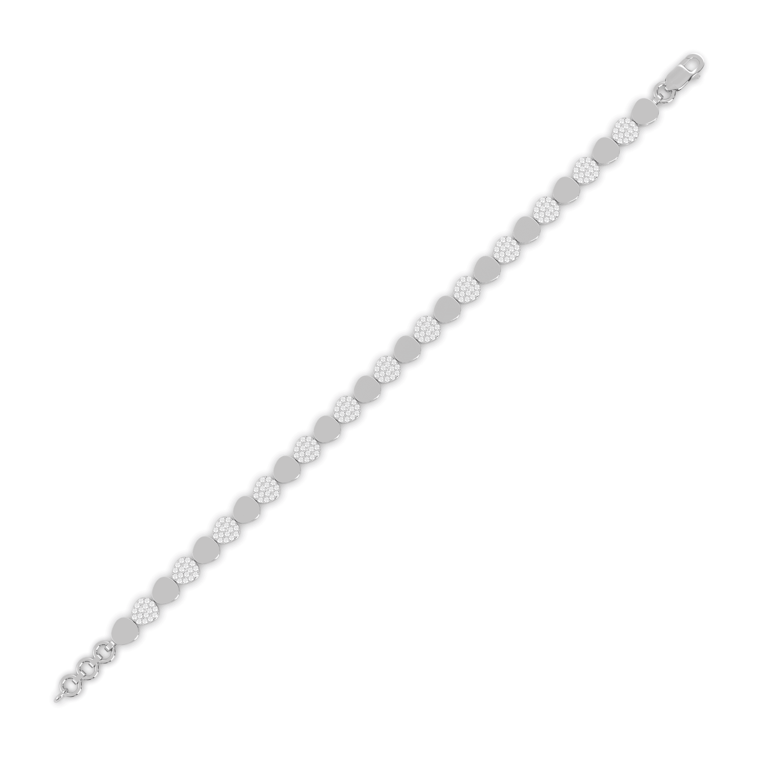 Silver Disc Link Bracelet , 