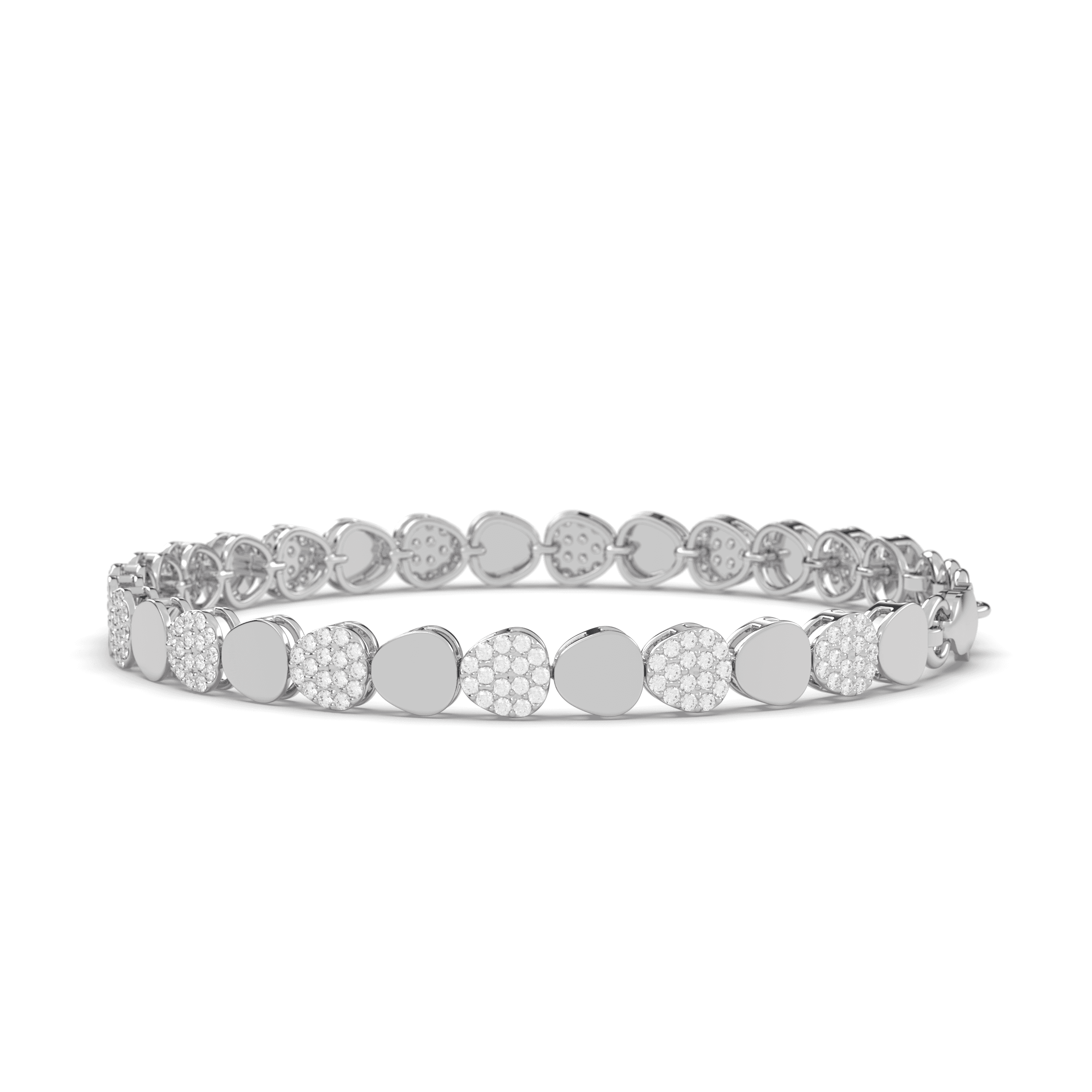 Silver Disc Link Bracelet , 
