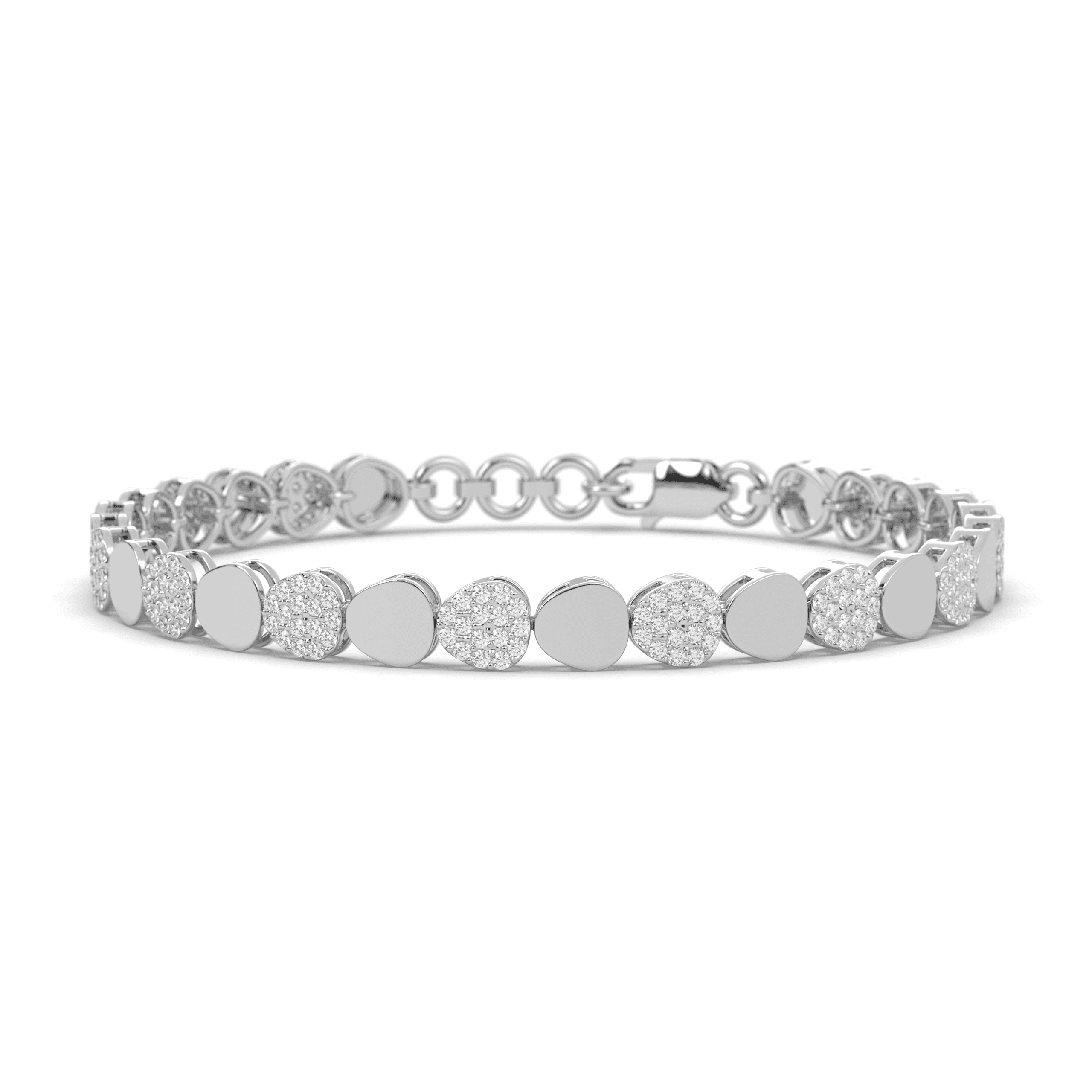 Silver Disc Link Bracelet , 