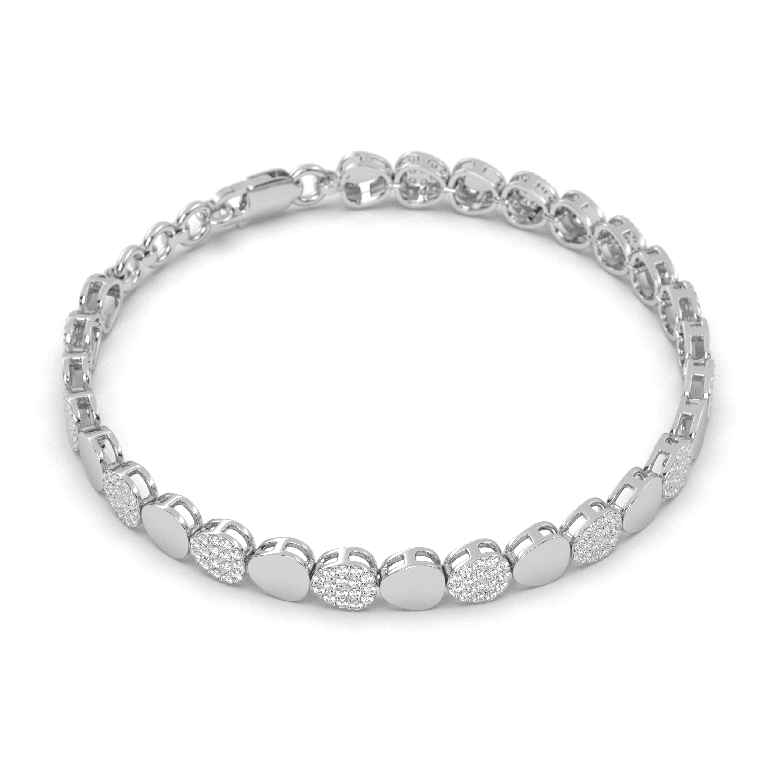 Silver Disc Link Bracelet , 