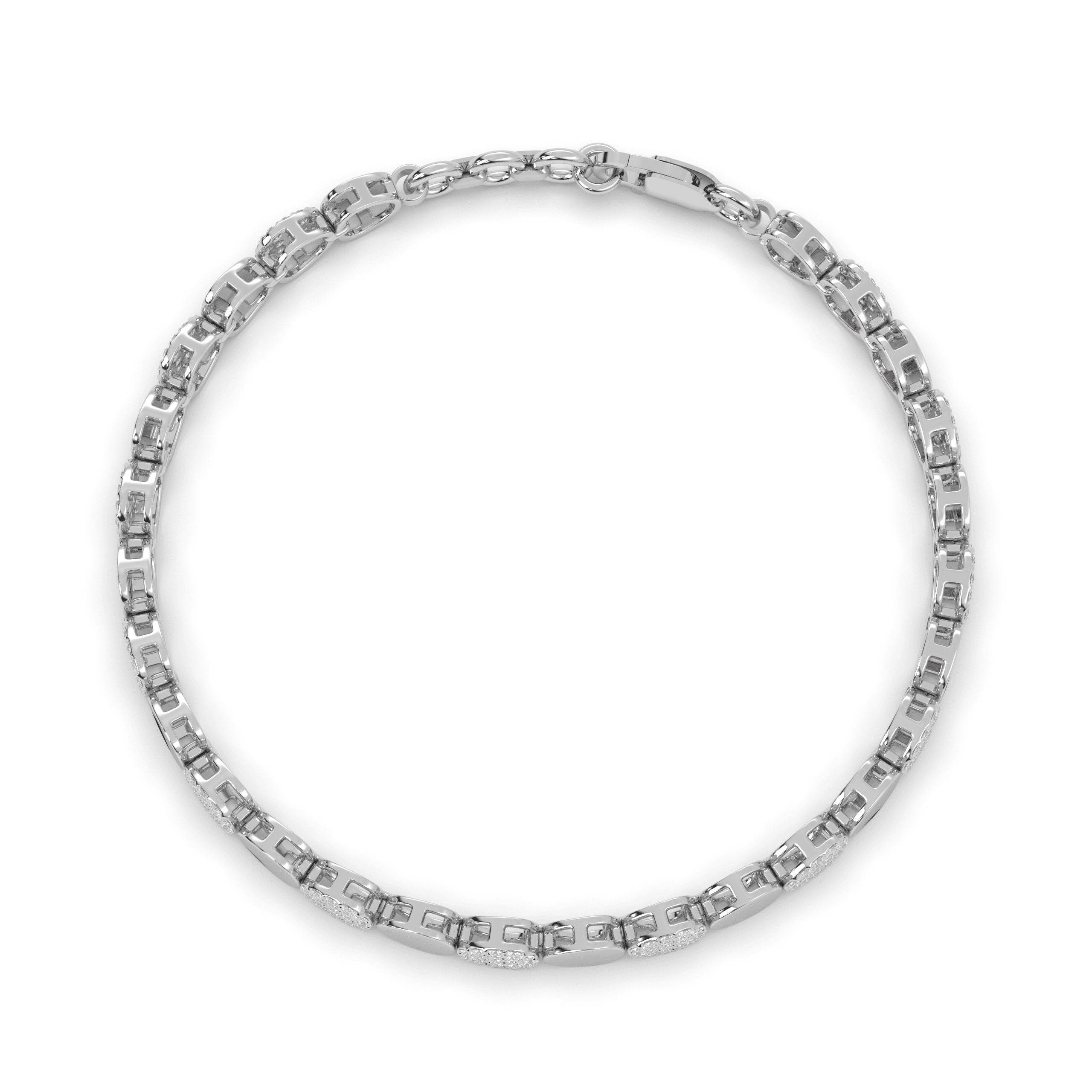 Silver Disc Link Bracelet , 