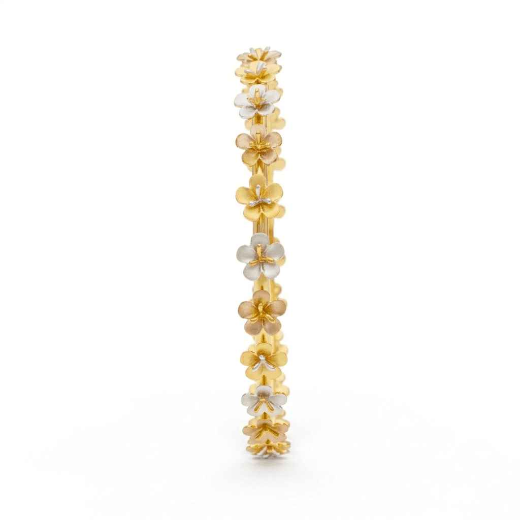 Tricolor Blossom Eternity Bangle , 2.3
