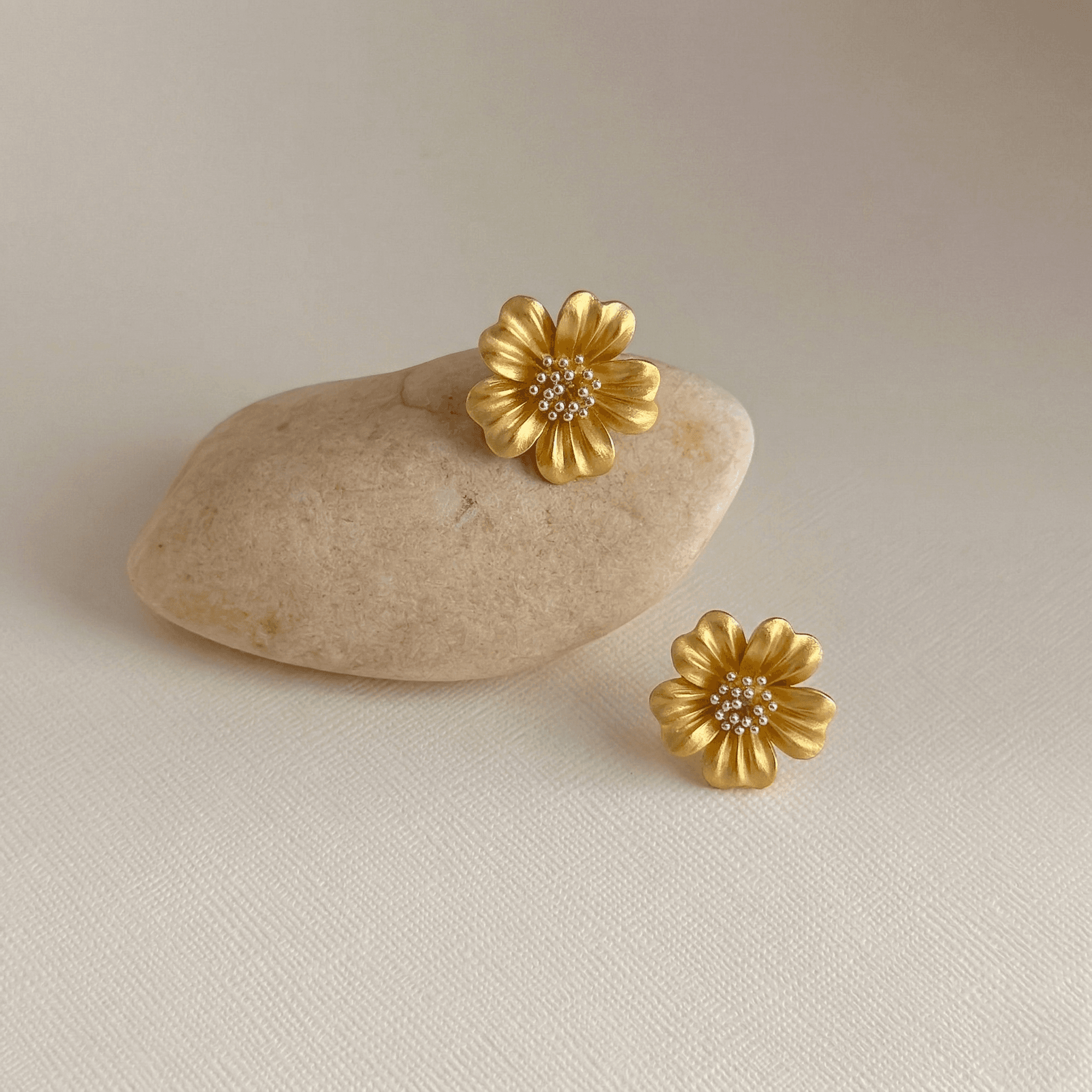 Golden Blossom Pearl Studs , South Screw