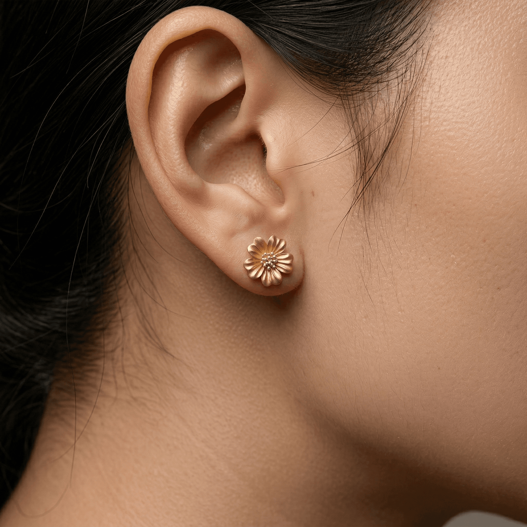 Golden Blossom Pearl Studs , South Screw