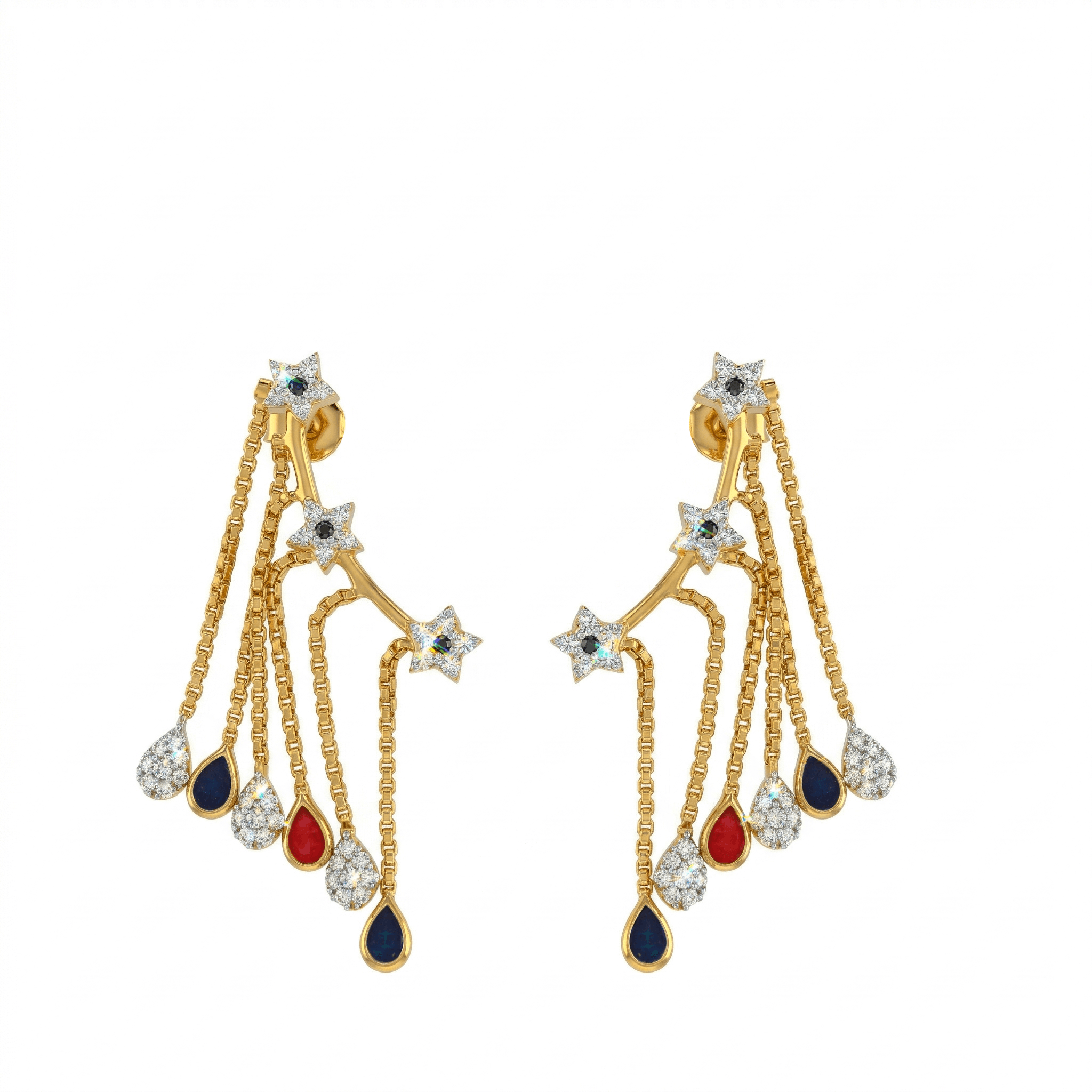 Starry Meteor Drop Earrings , South Screw
