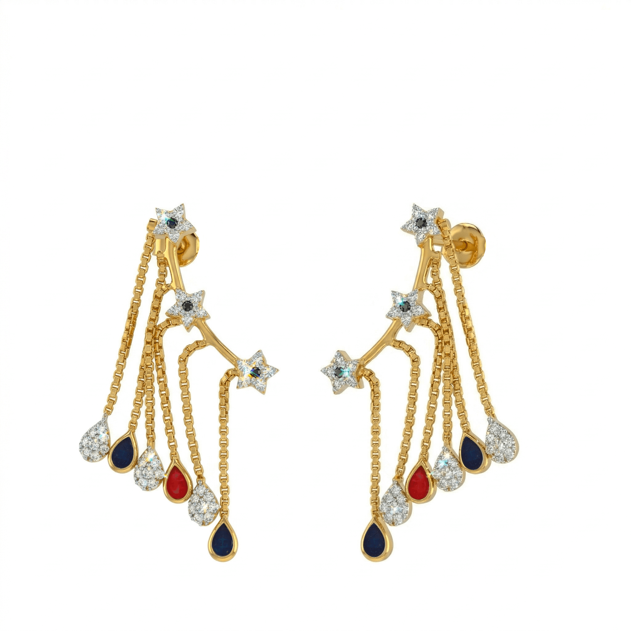 Starry Meteor Drop Earrings , South Screw