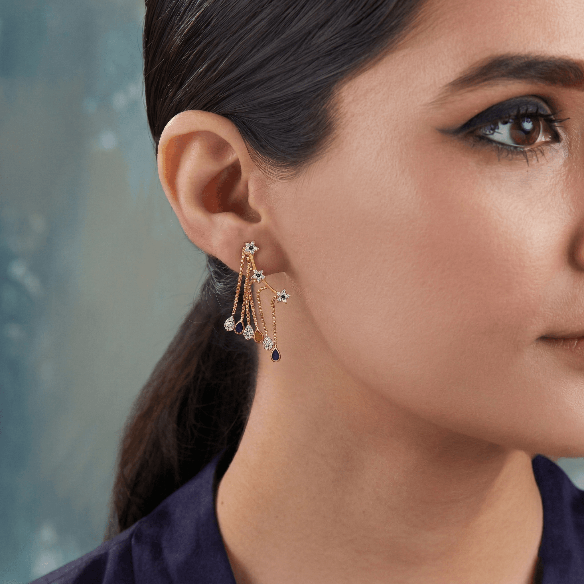 Starry Meteor Drop Earrings , South Screw