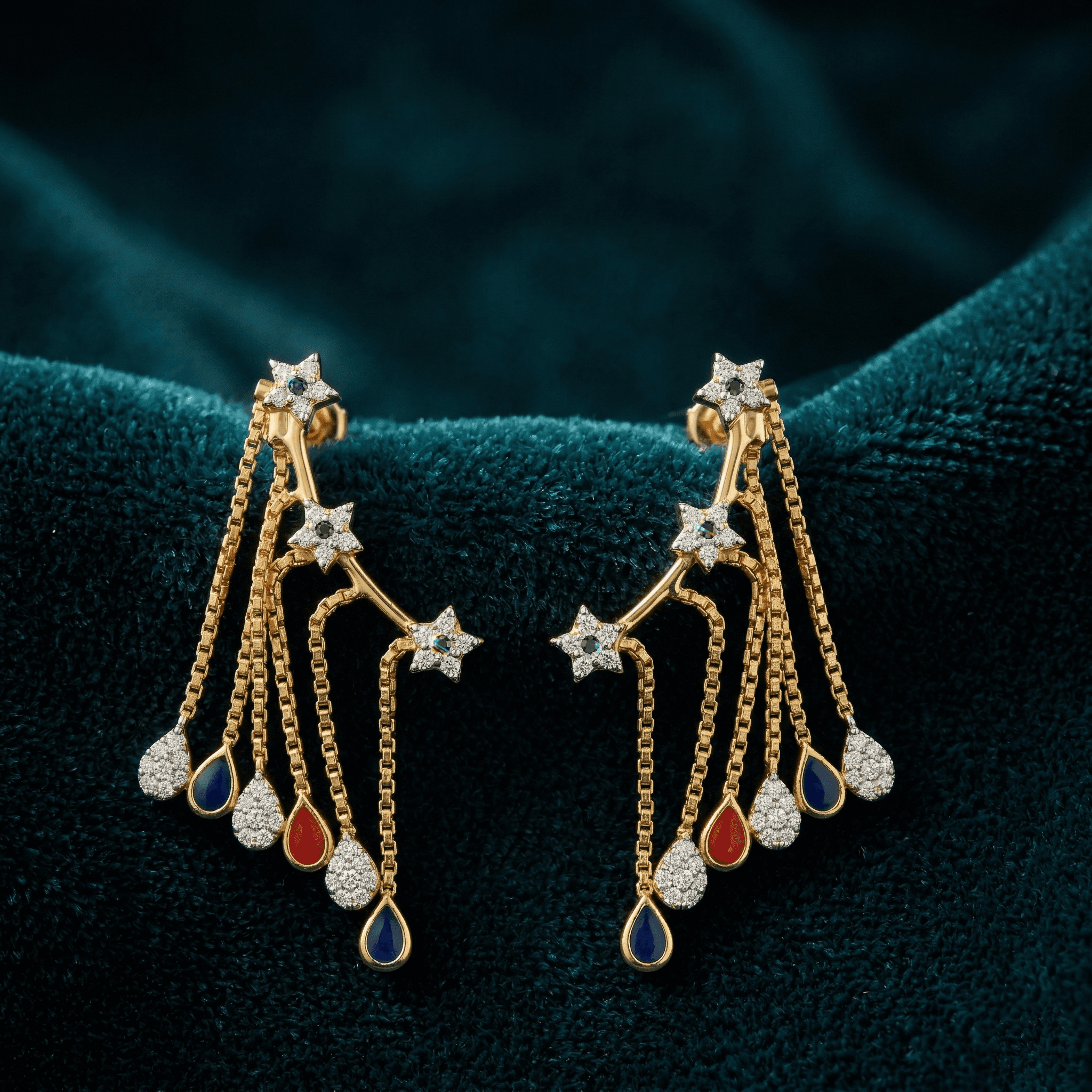 Starry Meteor Drop Earrings , South Screw
