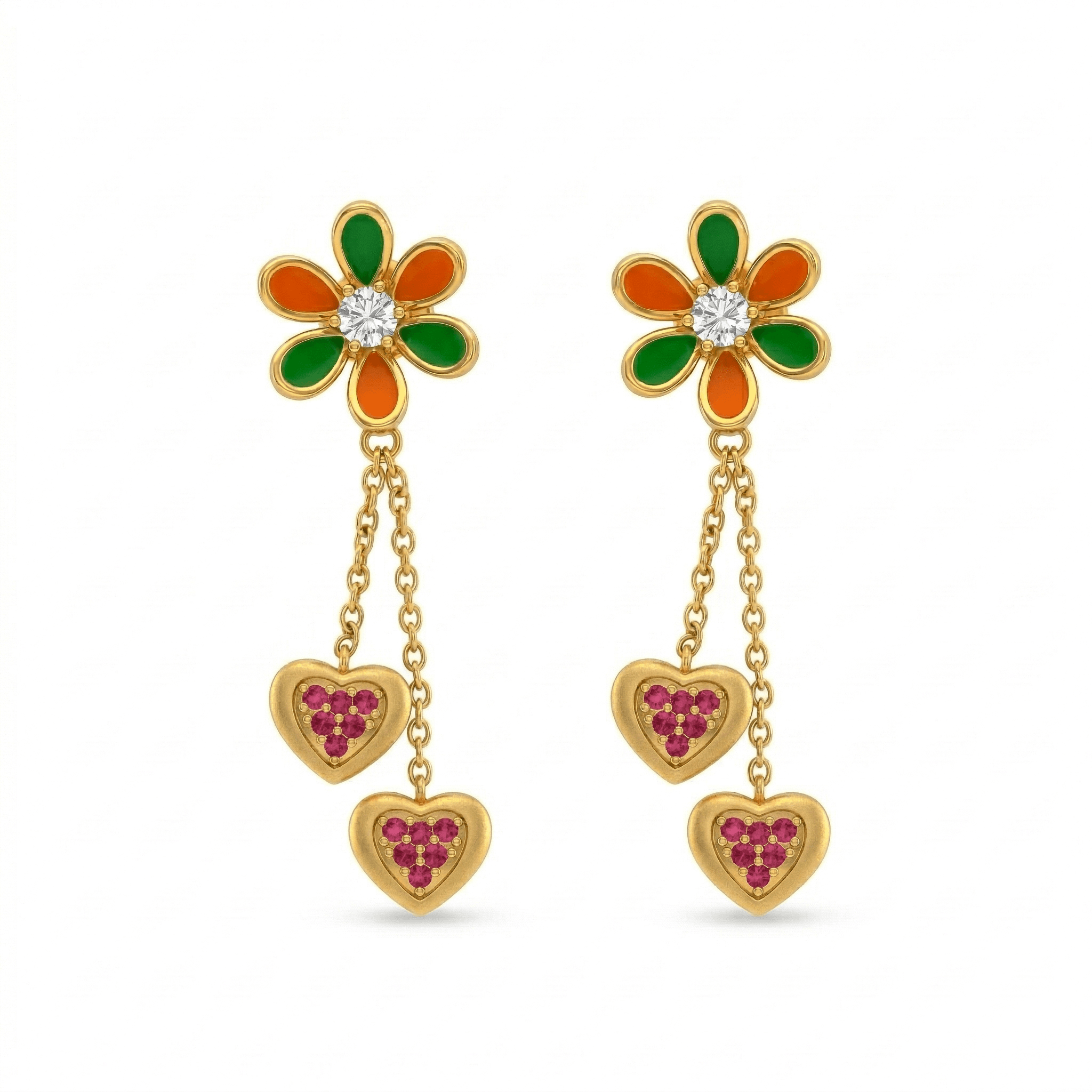 Tricolor Blossom Heart Drops , South Screw
