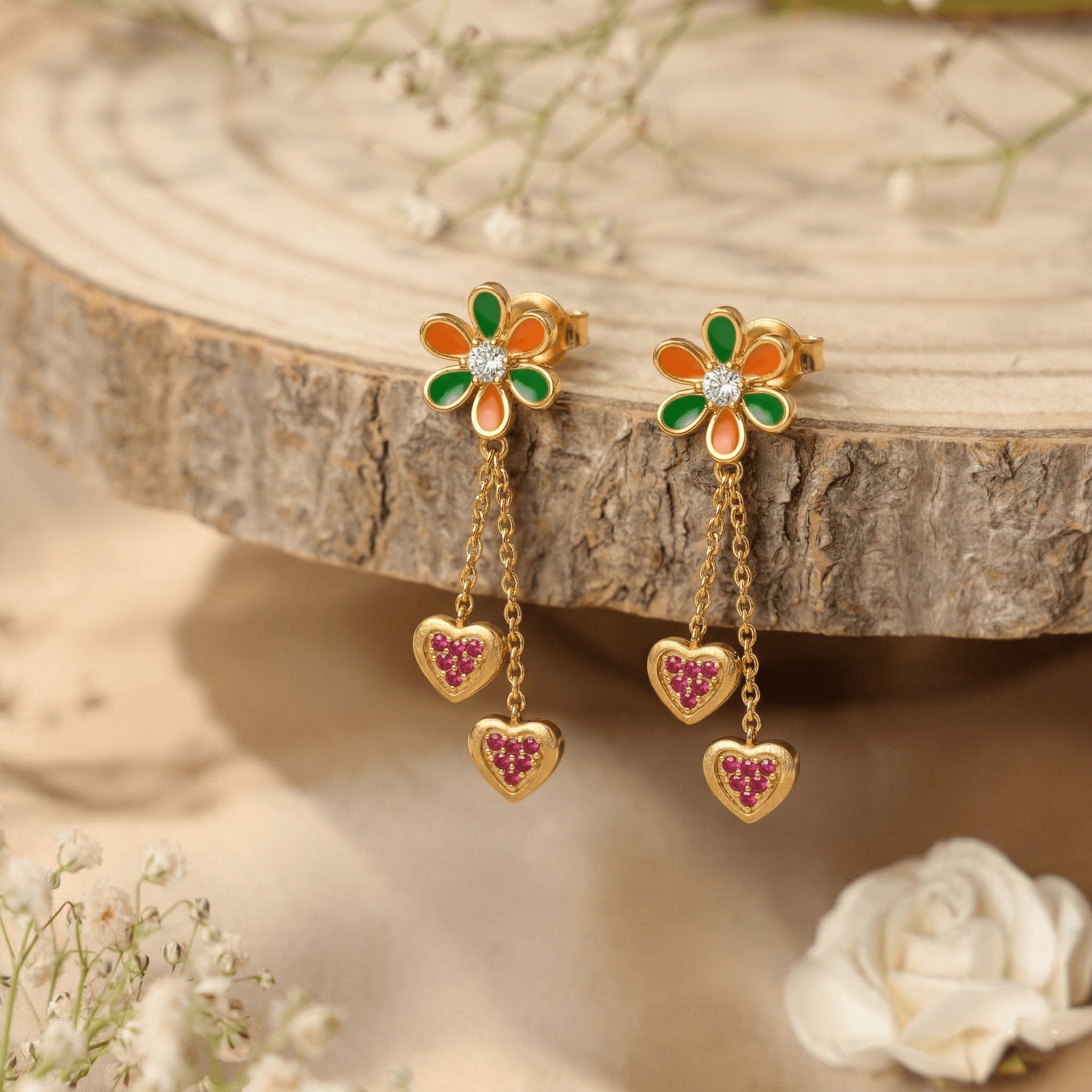 Tricolor Blossom Heart Drops , South Screw