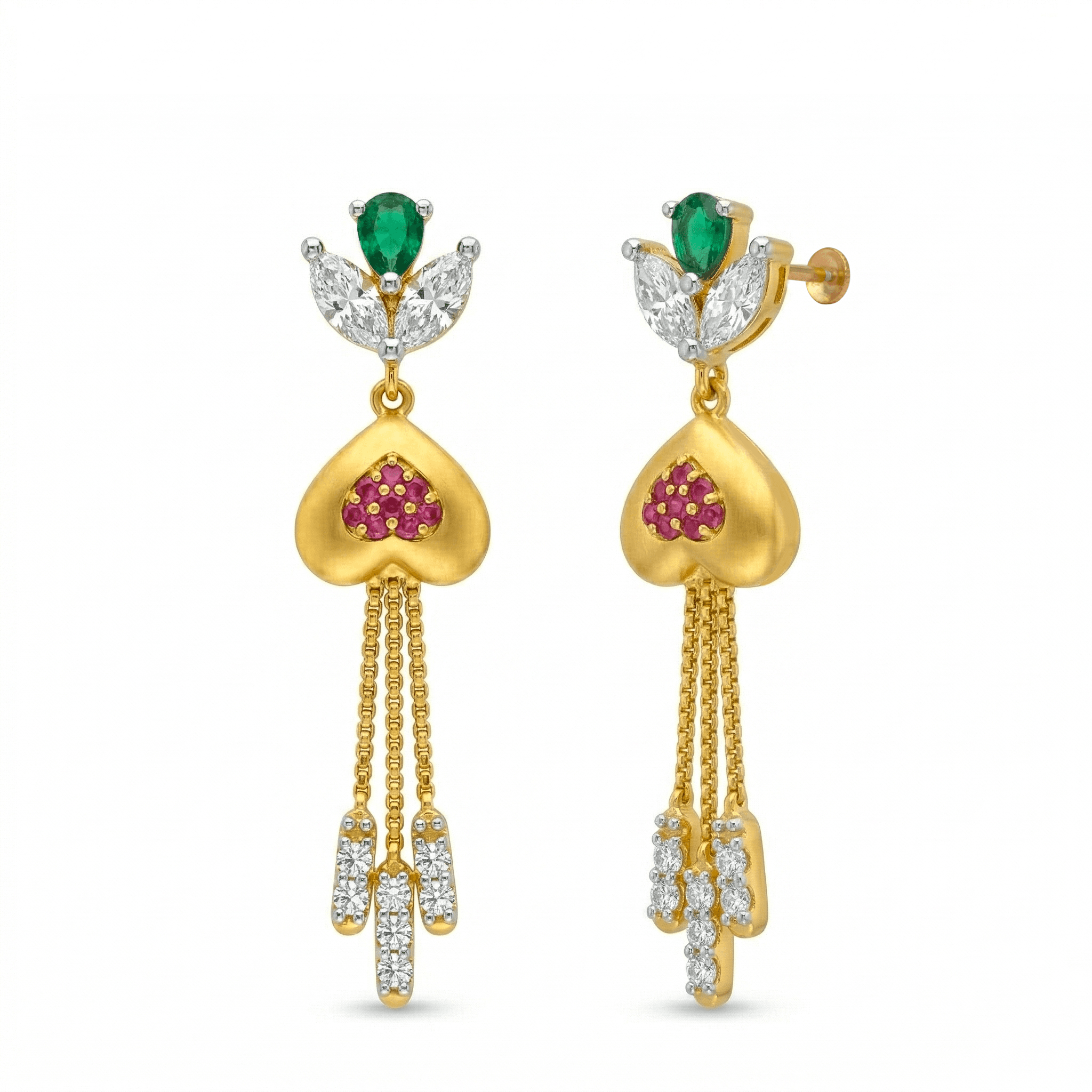 Radiant Regal Drop Earrings , South Screw