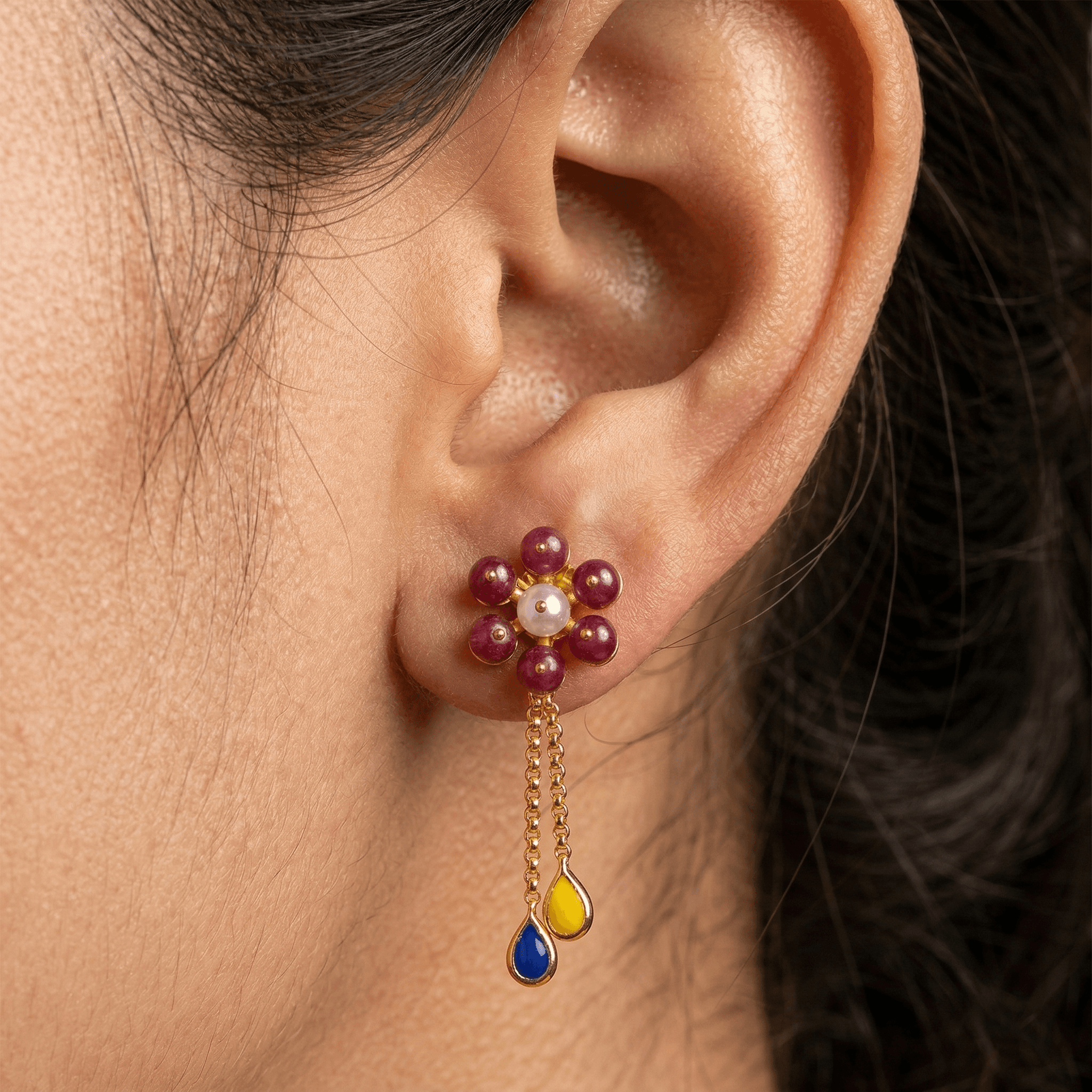Floral Ruby Blossom Drops , South Screw