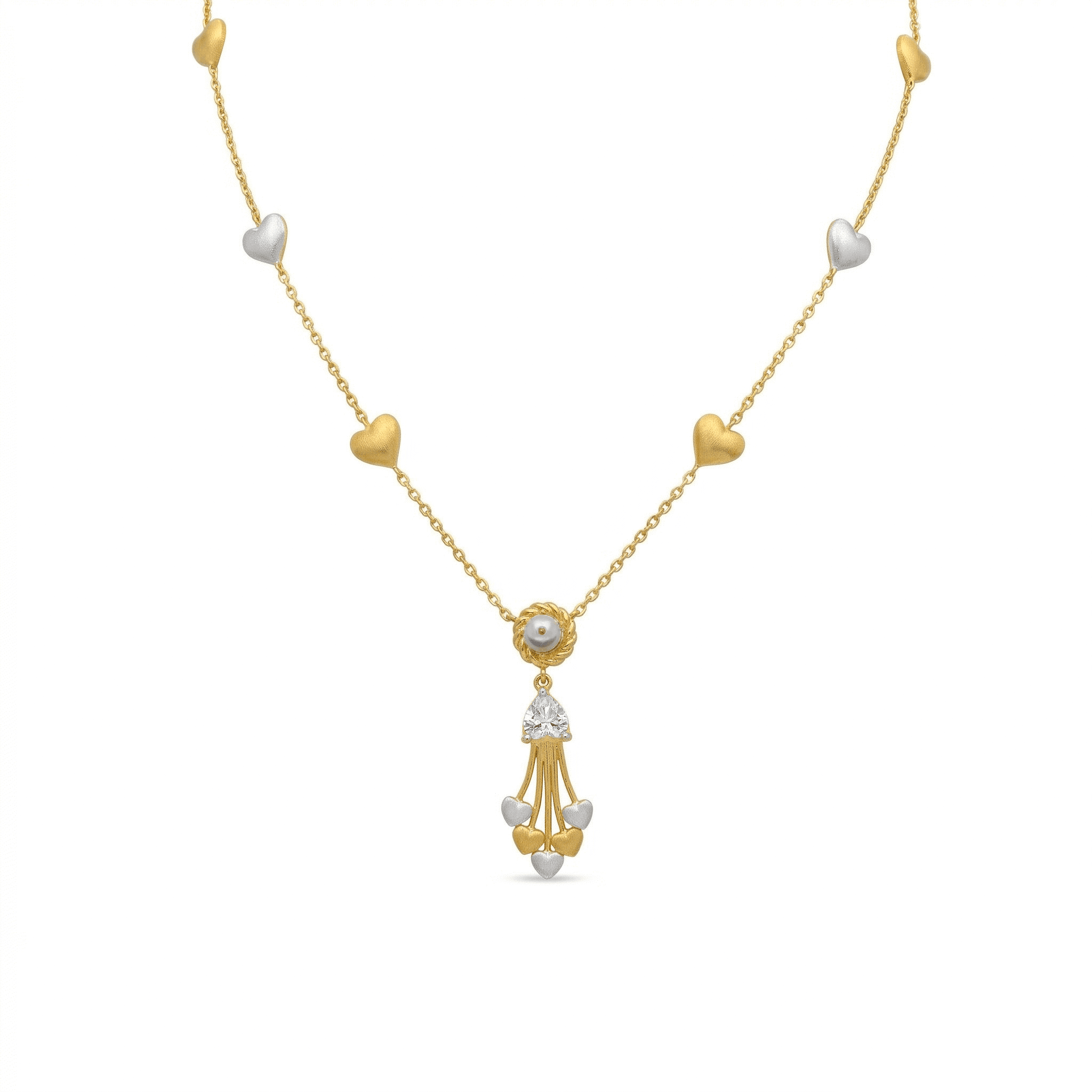 Golden Heart Tassel Necklace , 