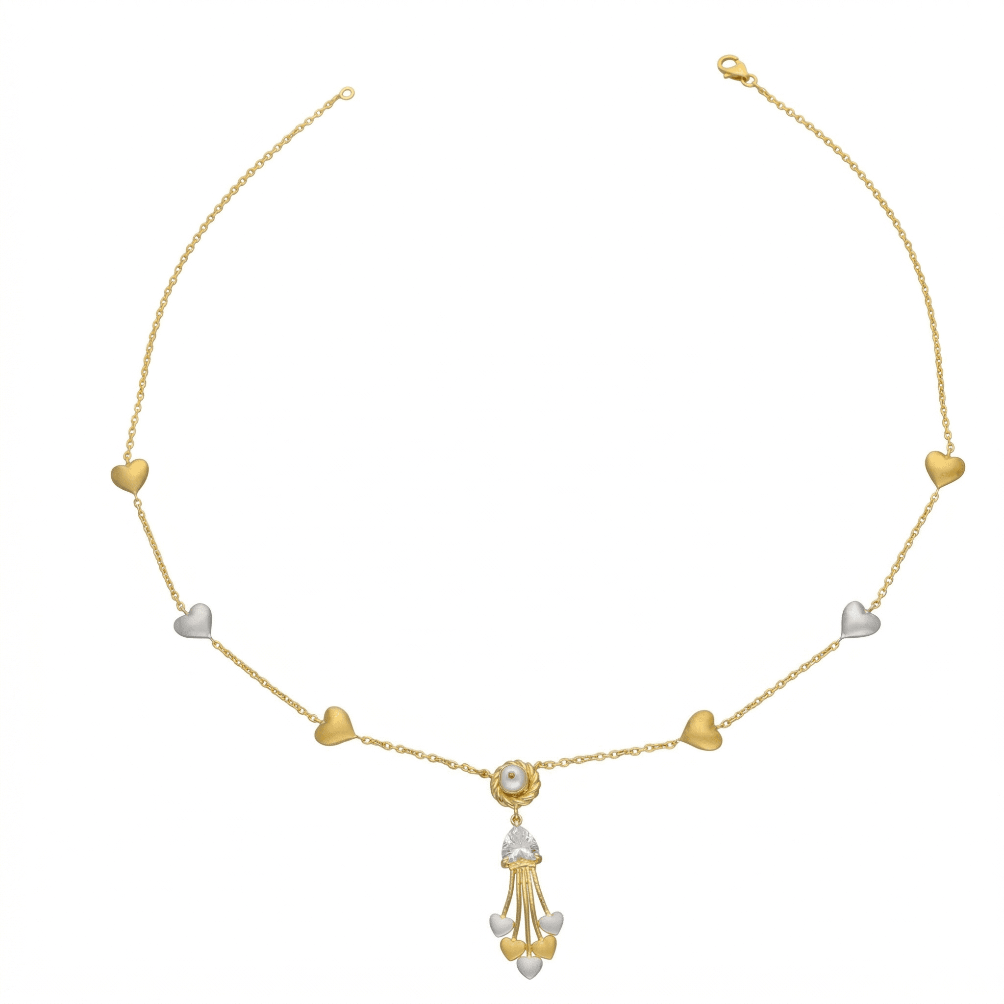 Golden Heart Tassel Necklace , 