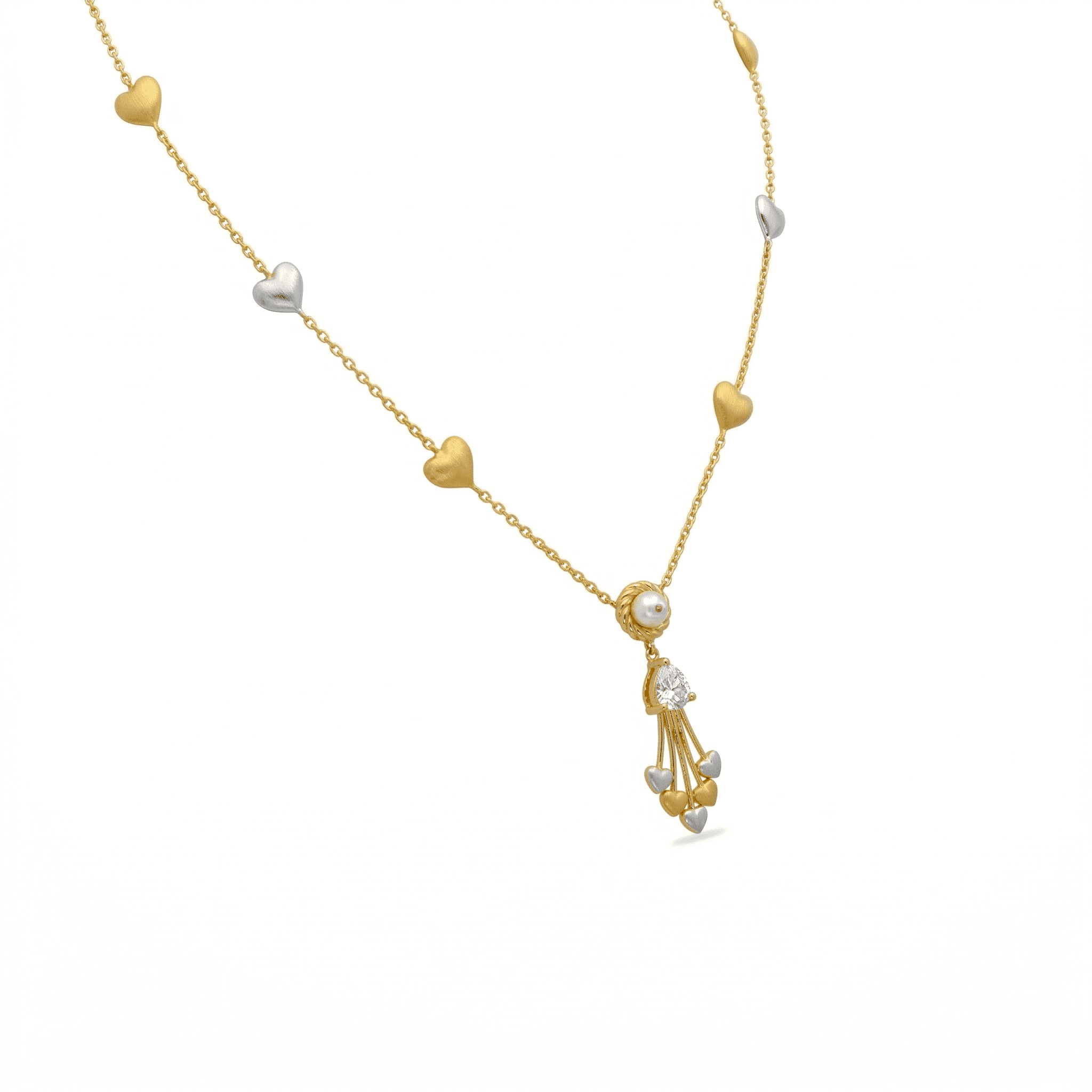 Golden Heart Tassel Necklace , 
