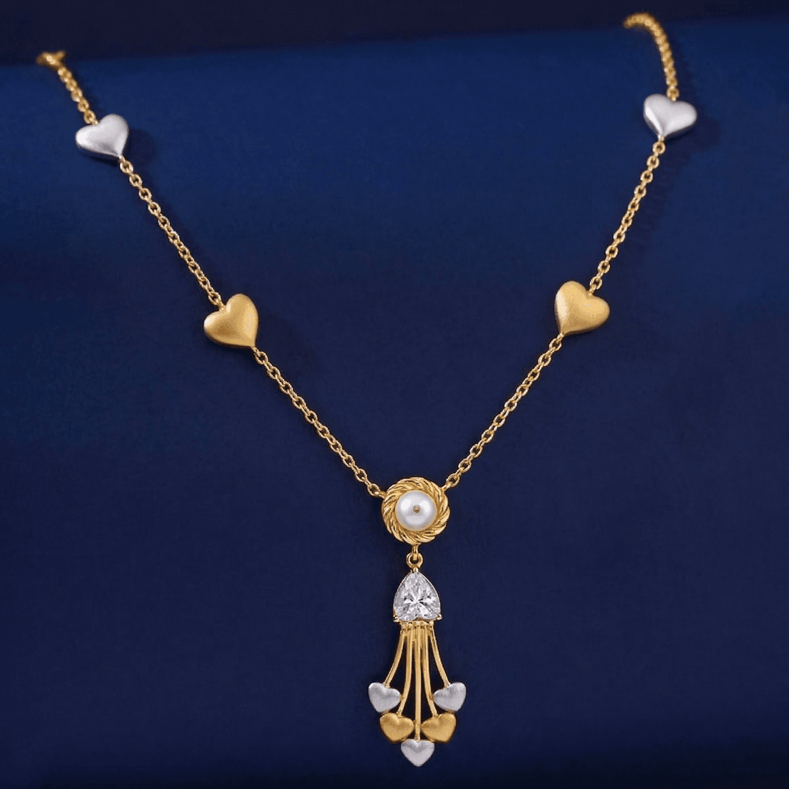 Golden Heart Tassel Necklace , 