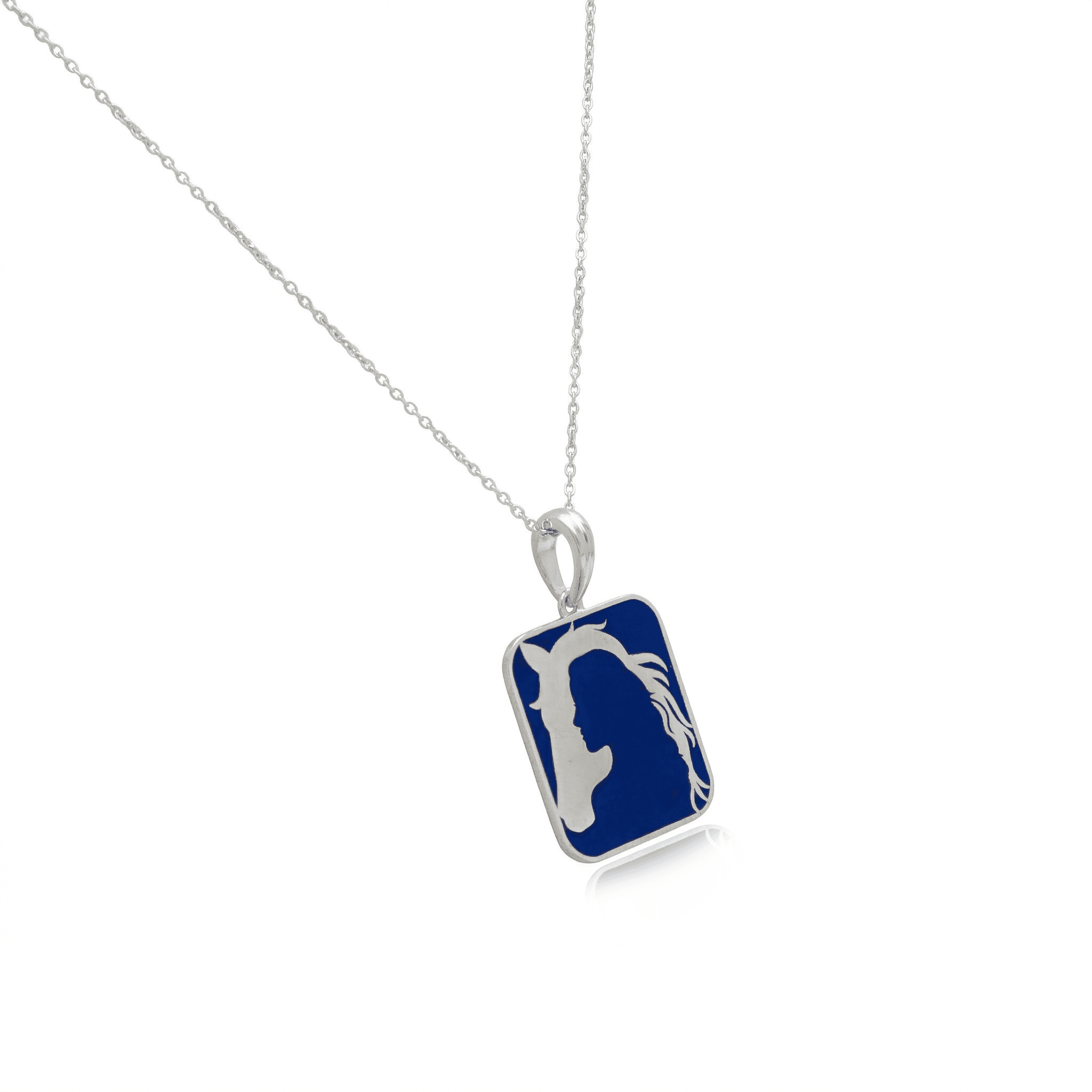 Horse & Girl Silhouette Pendant , 