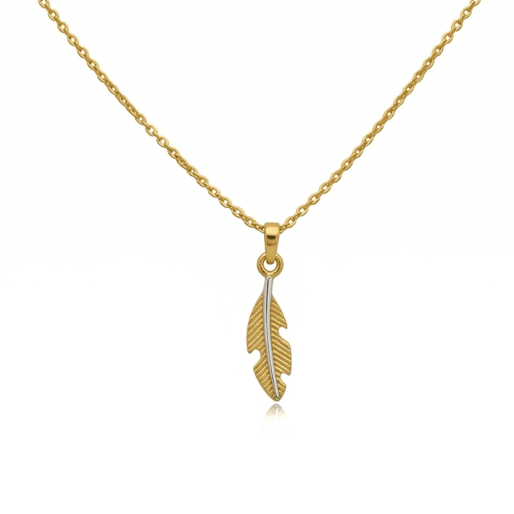 Golden Feather Pendant , 