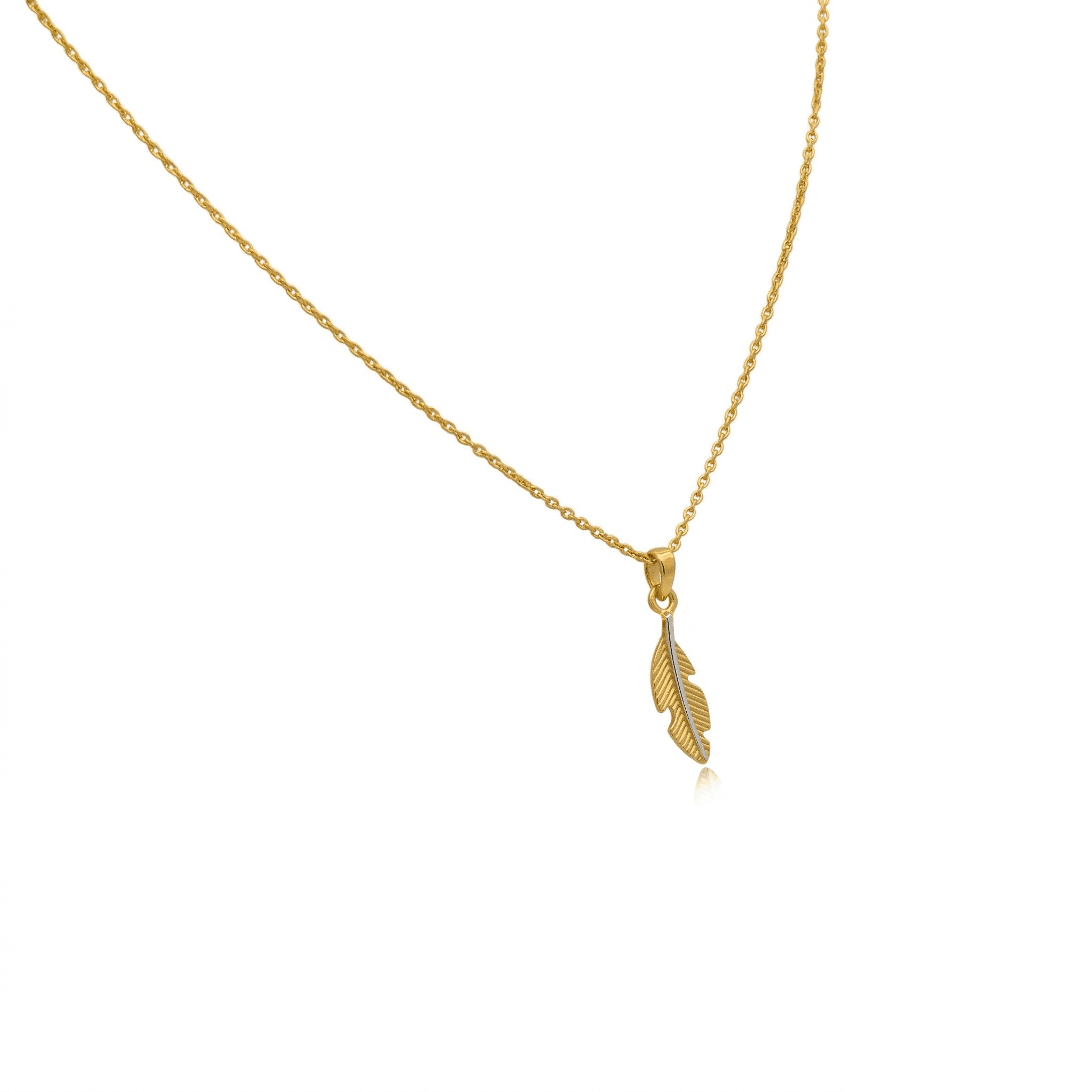 Golden Feather Pendant , 