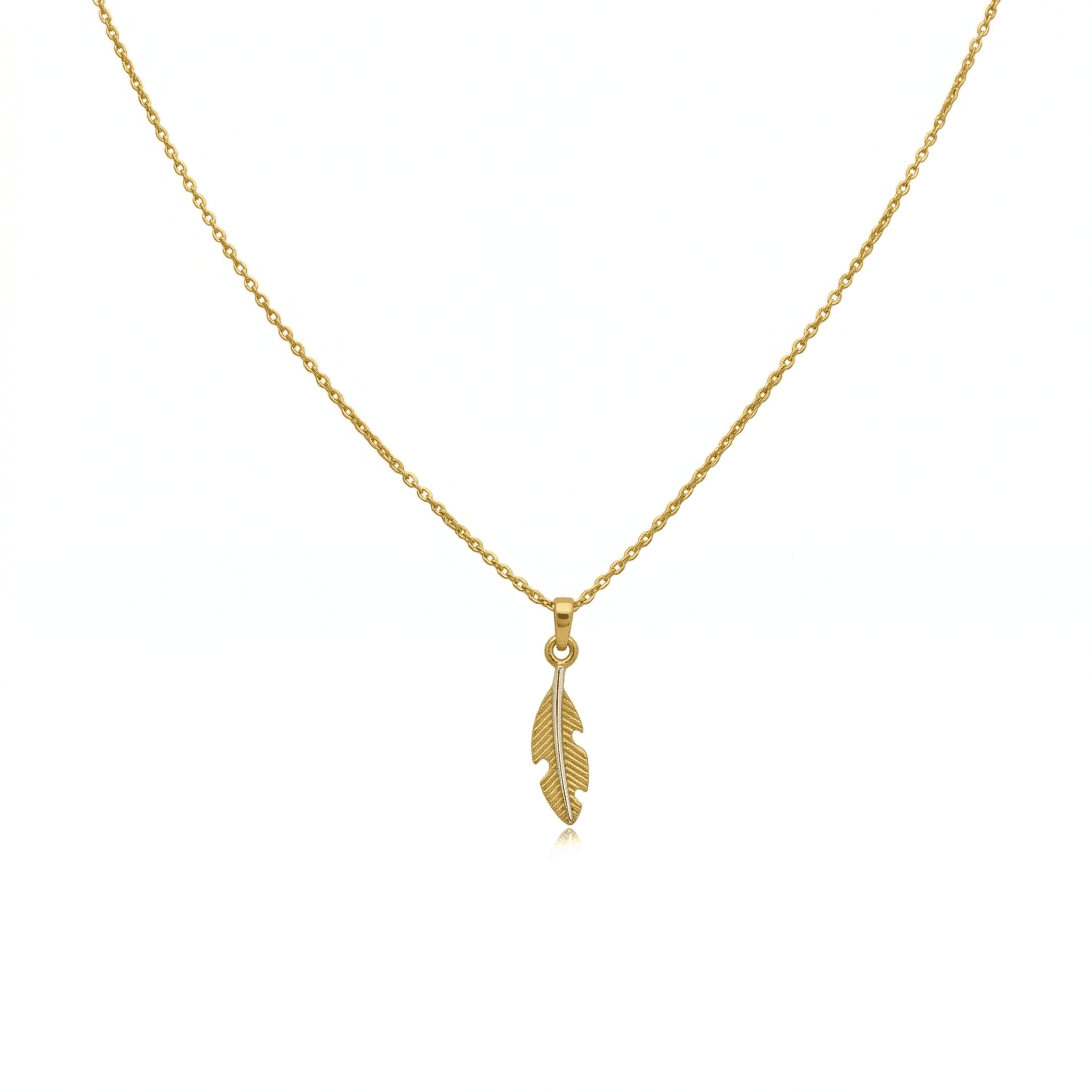 Golden Feather Pendant , 