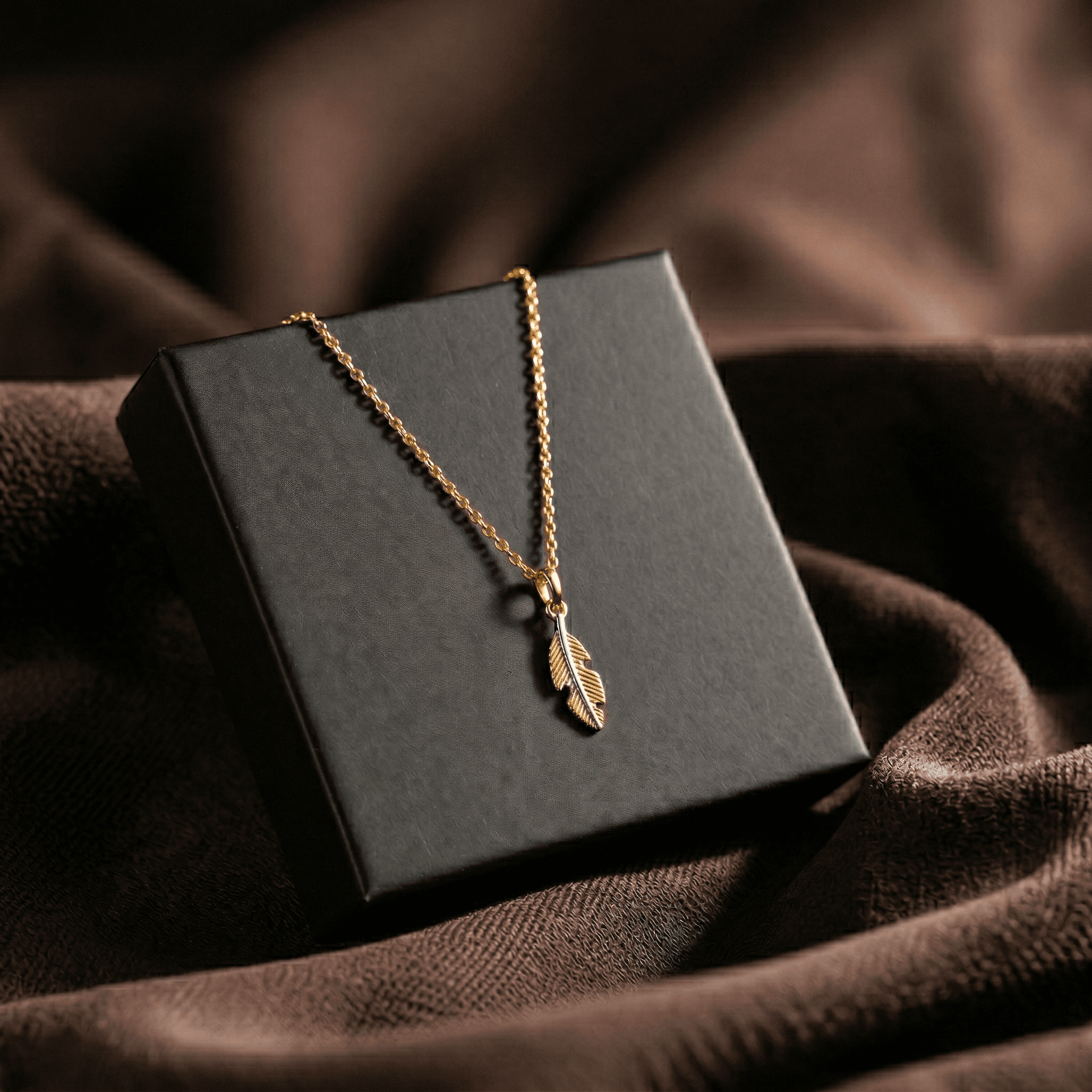 Golden Feather Pendant , 