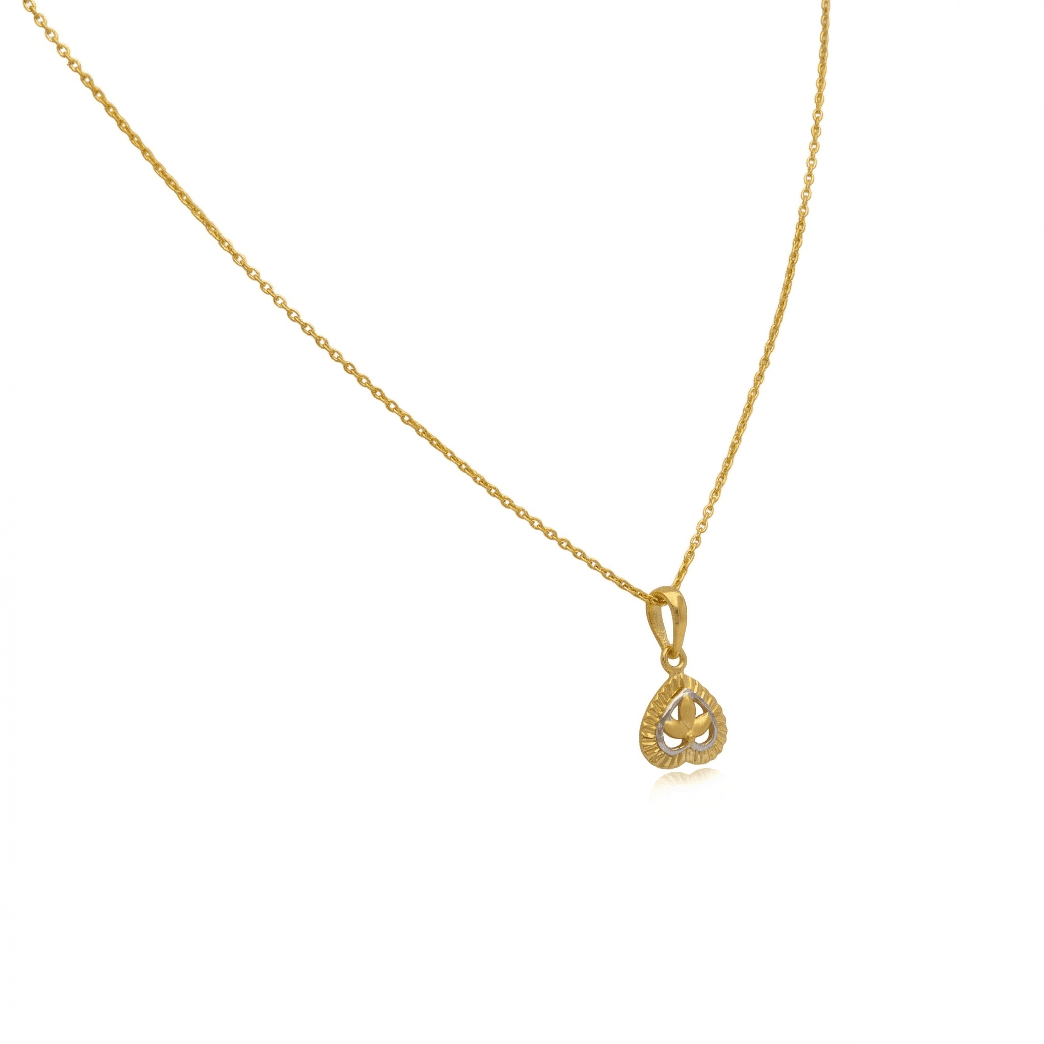 Golden Heart Leaf Pendant , 