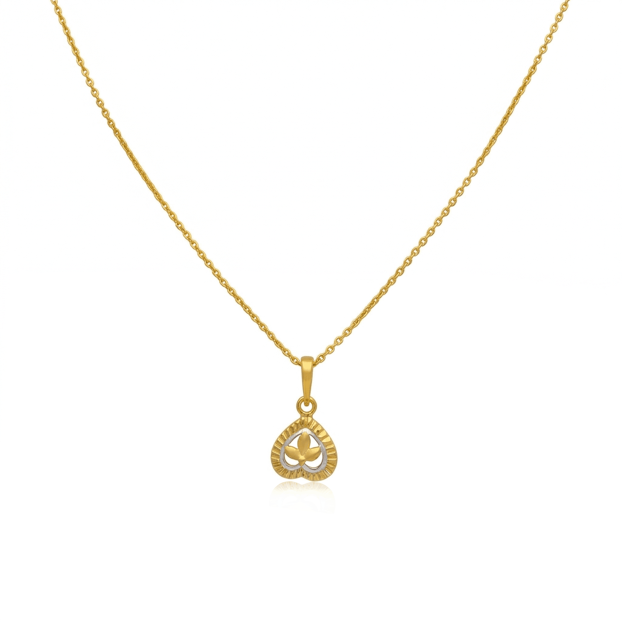 Golden Heart Leaf Pendant , 