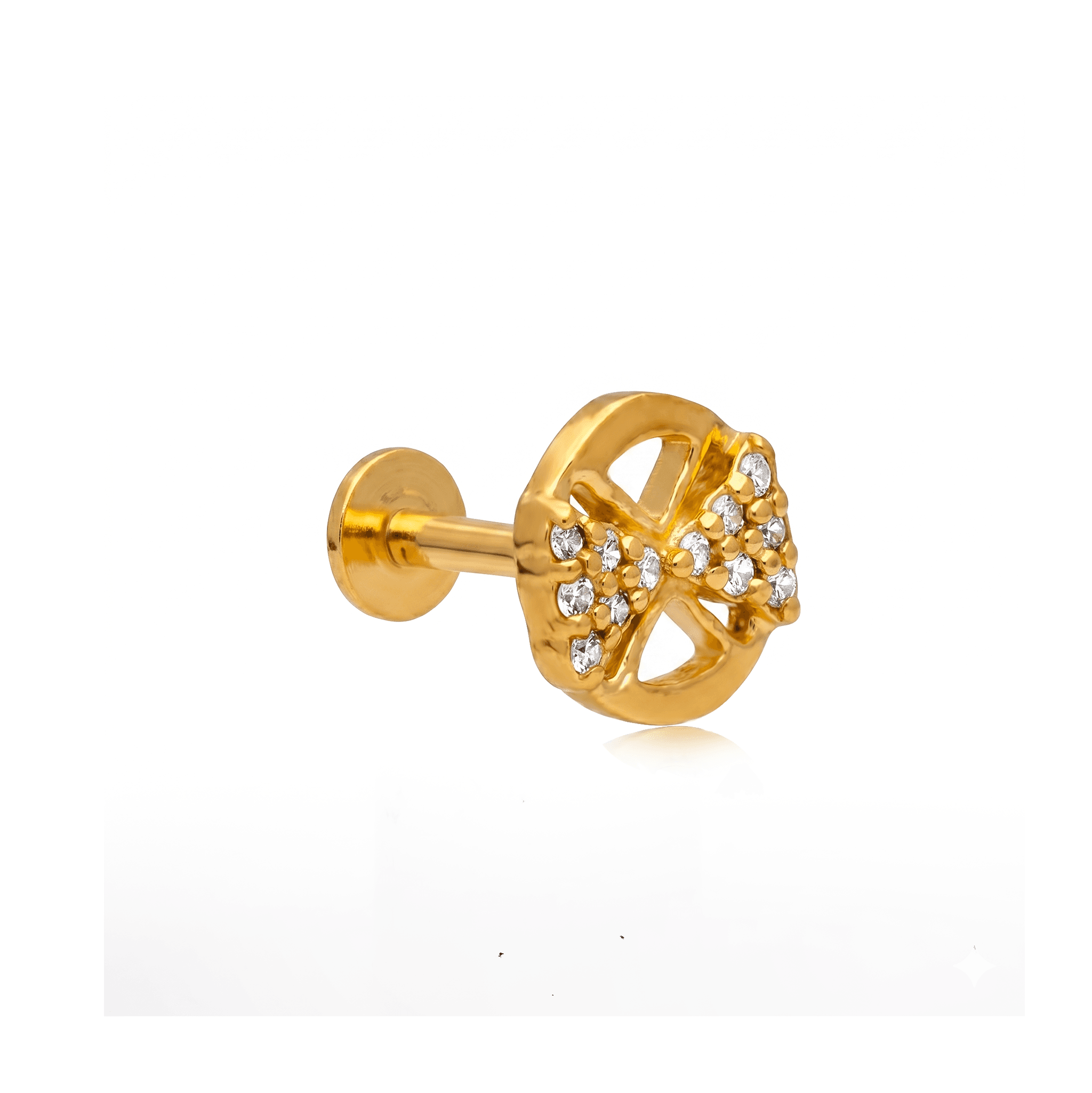 Sparkling Golden Bow nose Stud , 