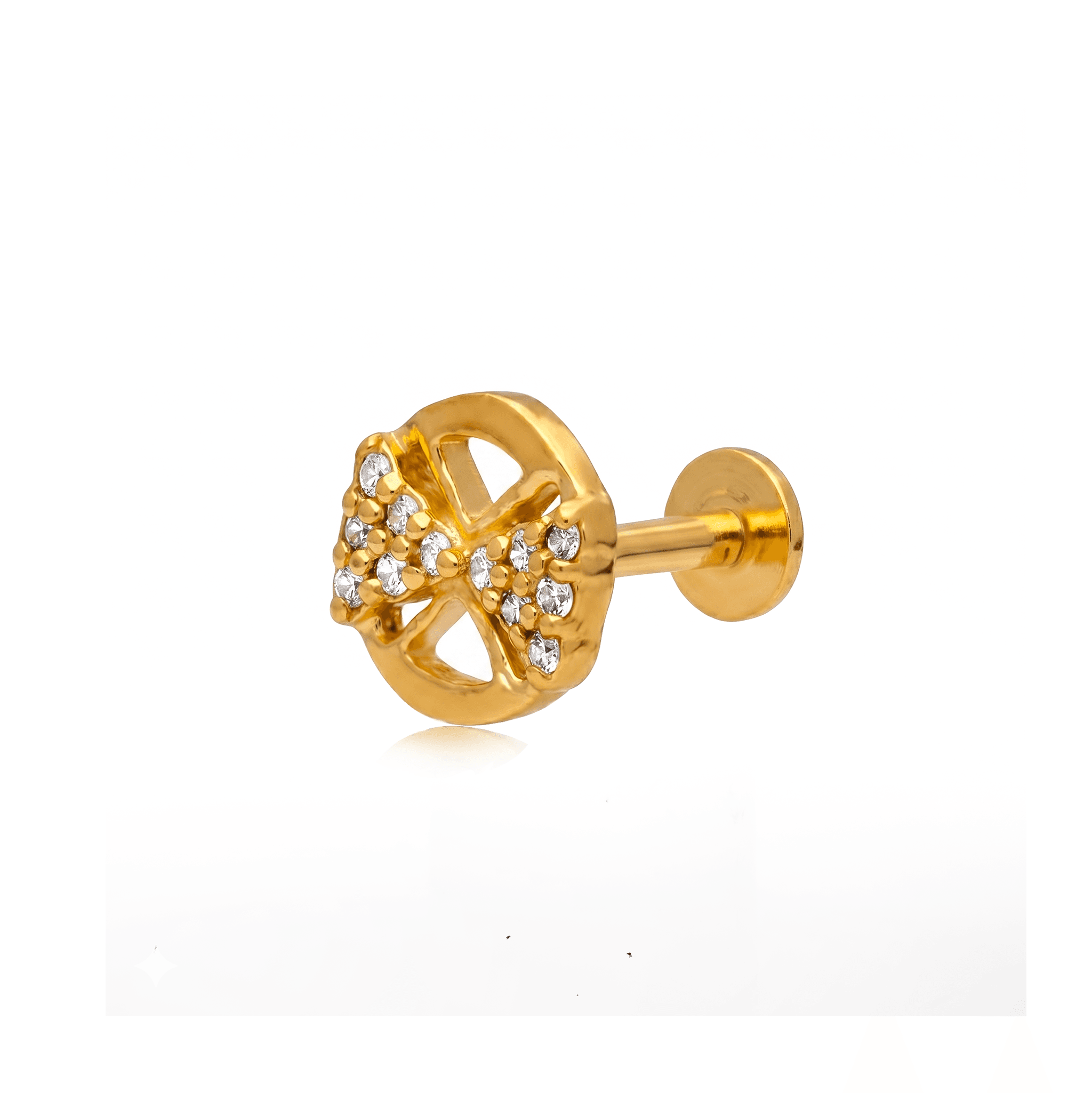 Sparkling Golden Bow nose Stud , 