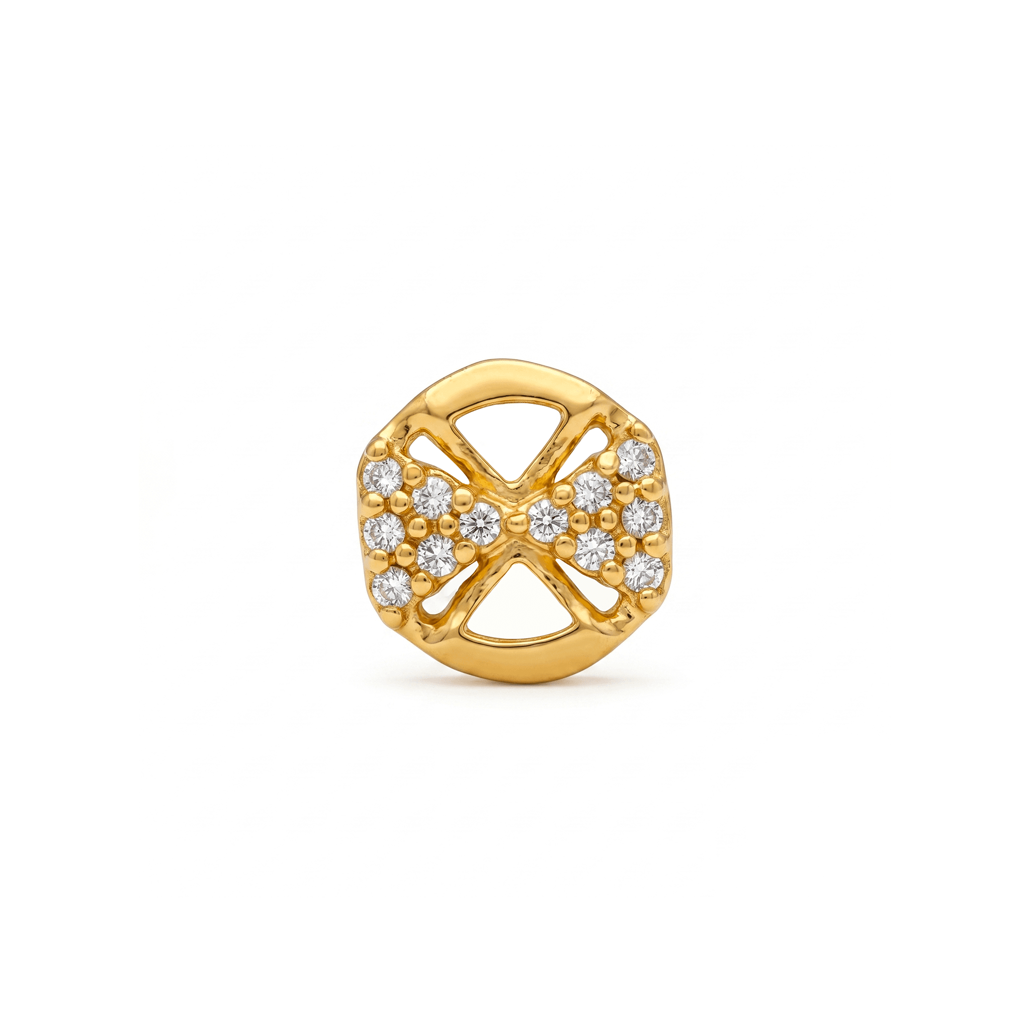 Sparkling Golden Bow nose Stud , 