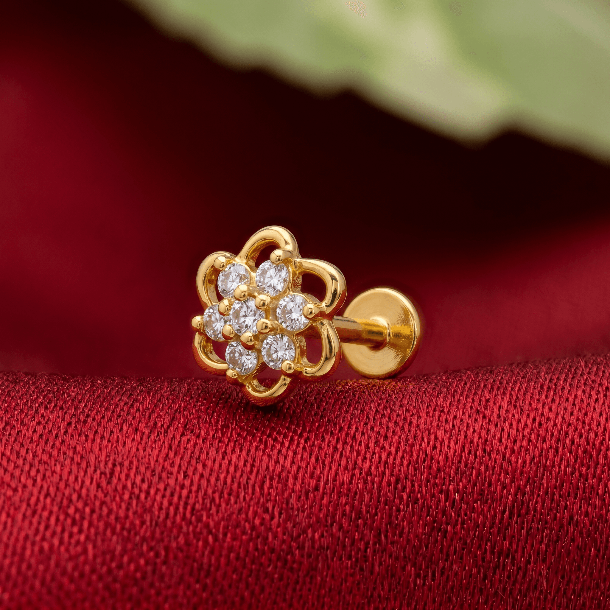 Golden Flora nose Stud , 