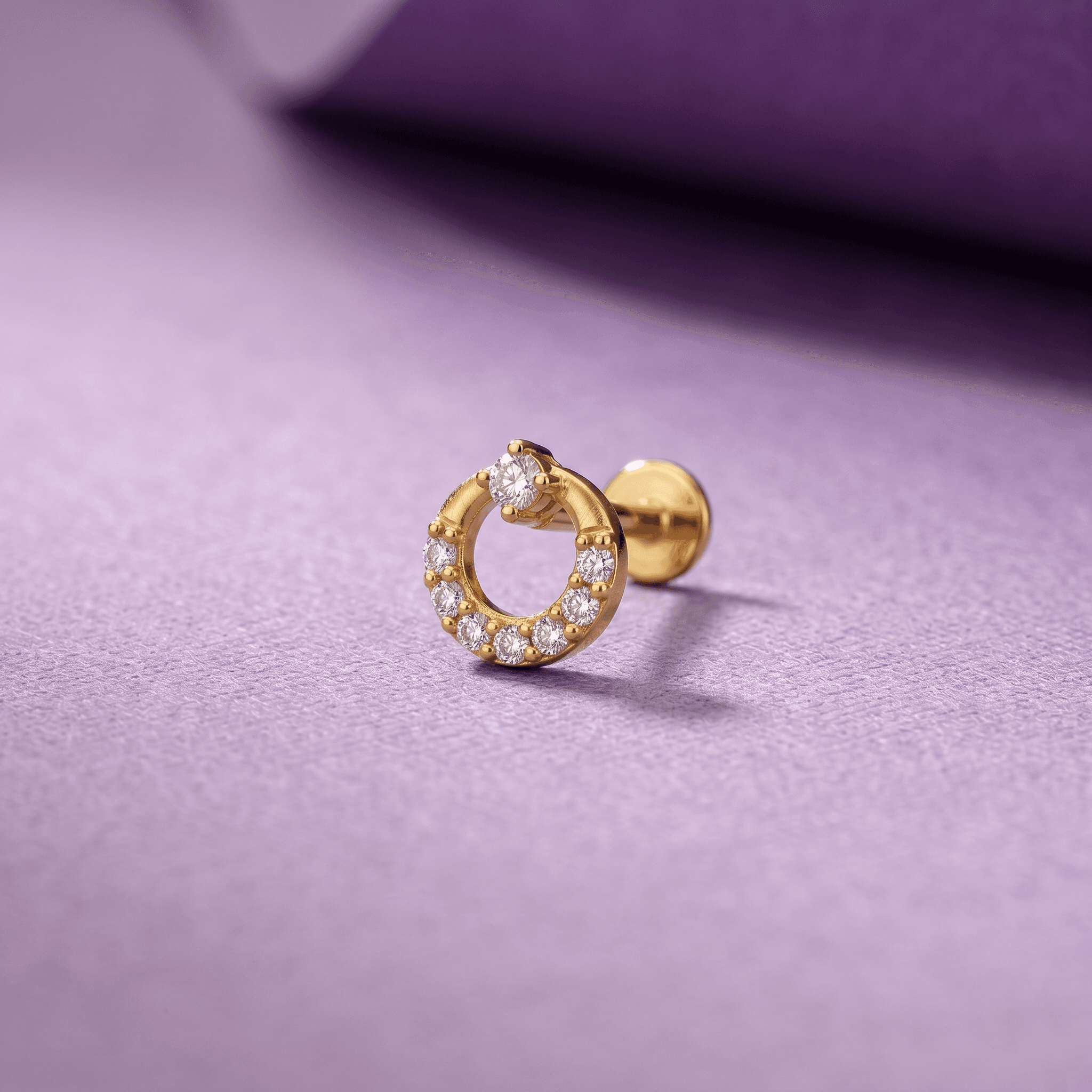 Golden Halo Sparkle nose pin , 