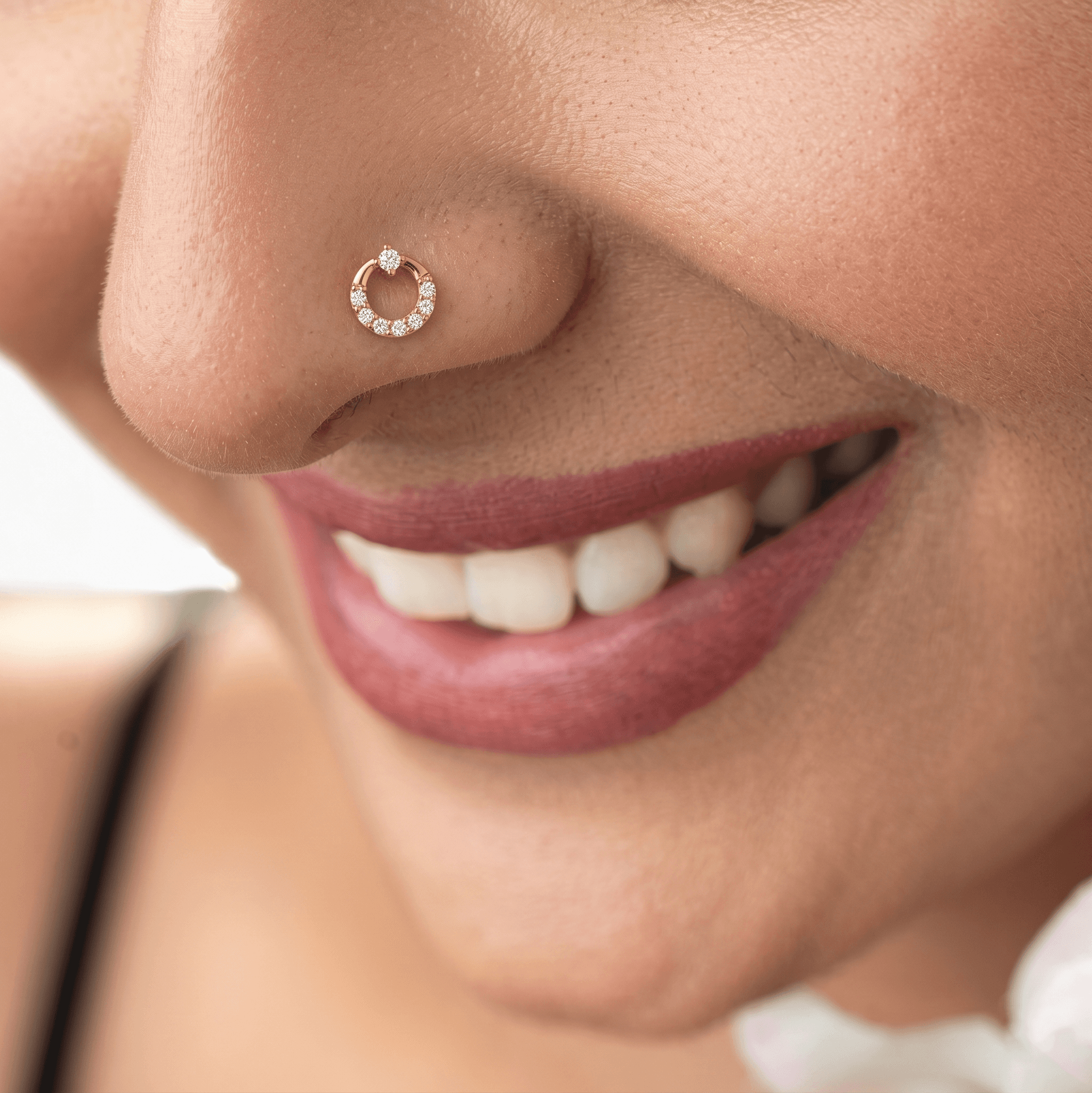 Golden Halo Sparkle nose pin , 
