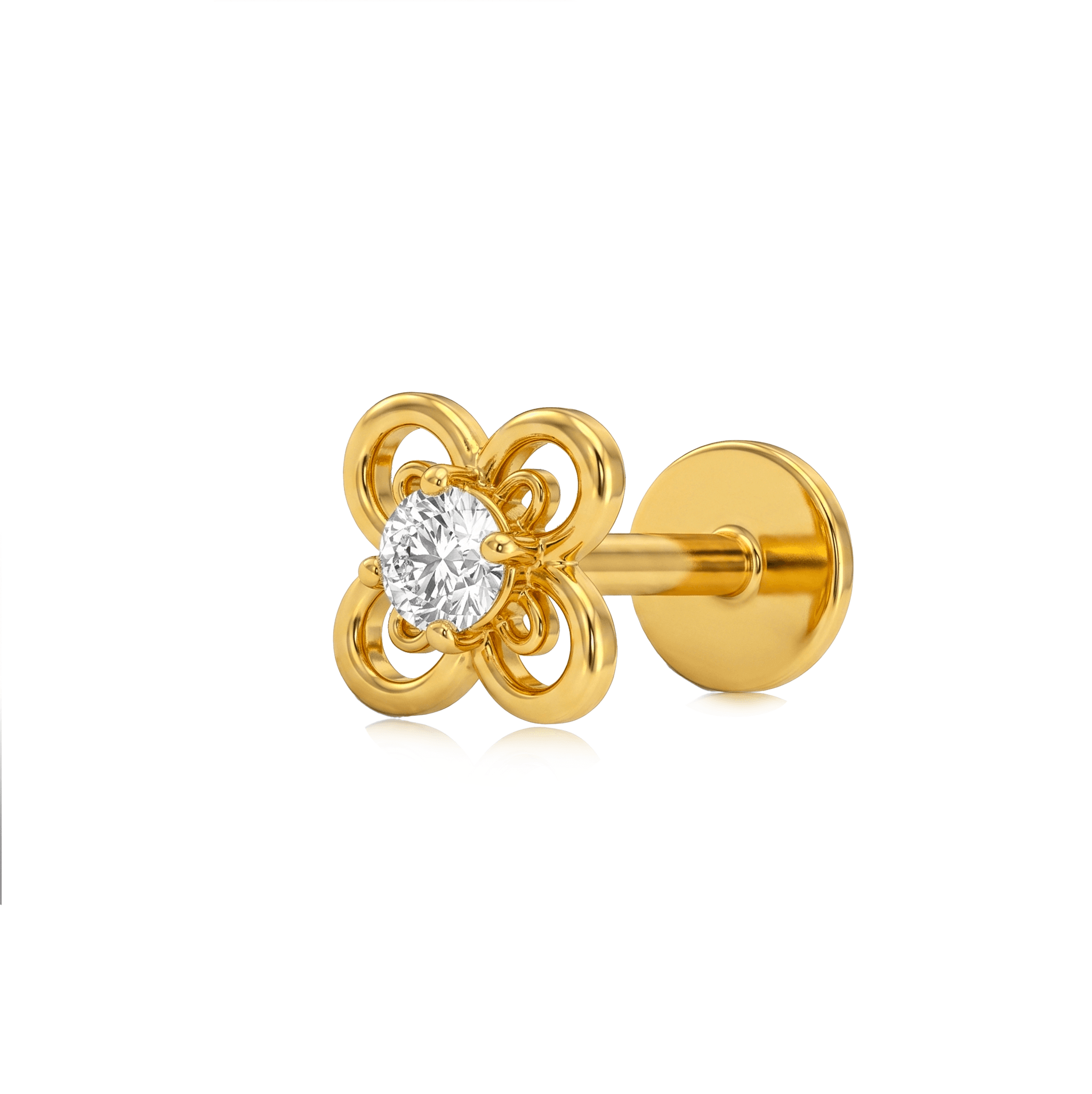 Golden Blossom Flat-Back nose pin , 
