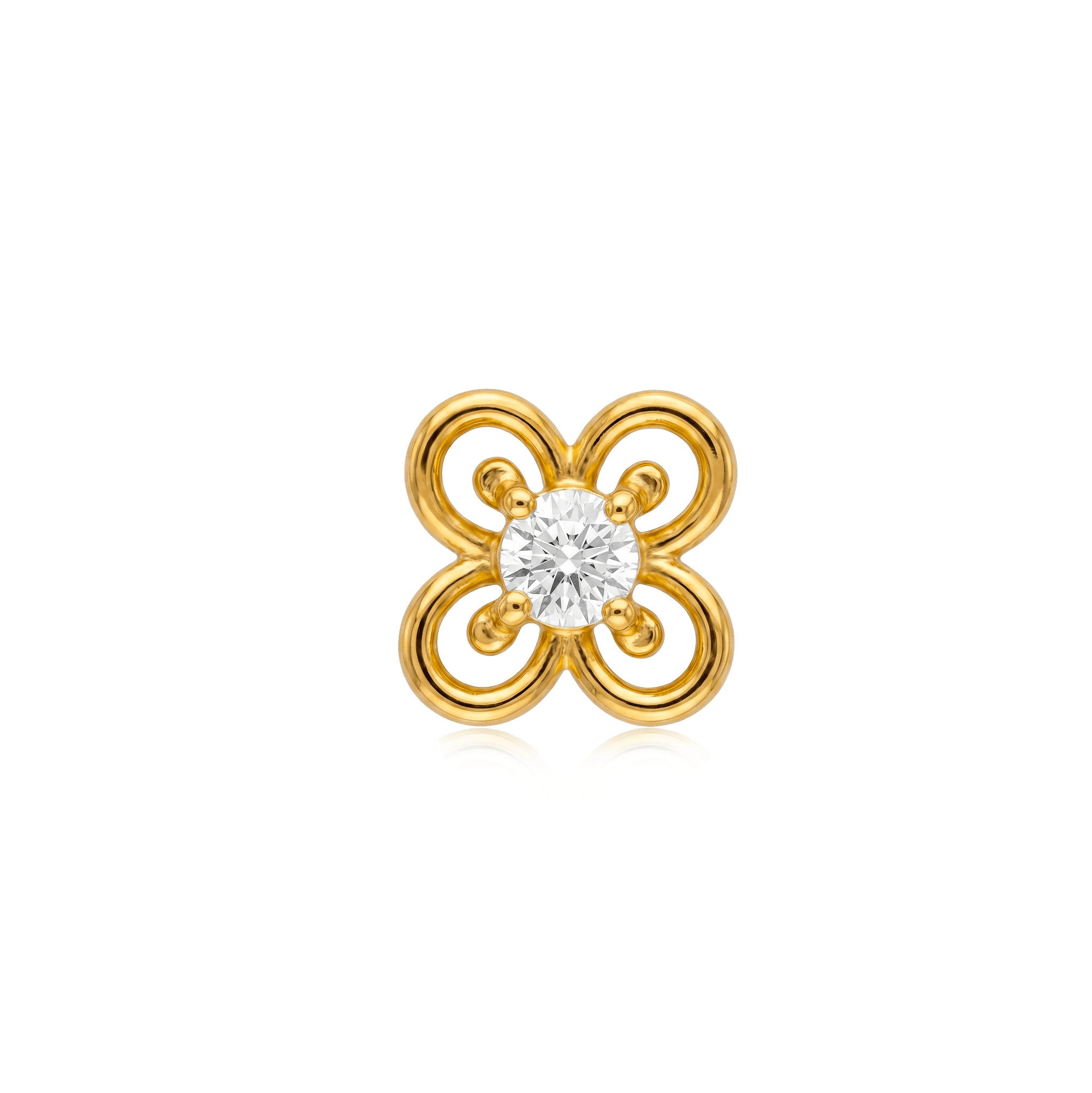 Golden Blossom Flat-Back nose pin , 