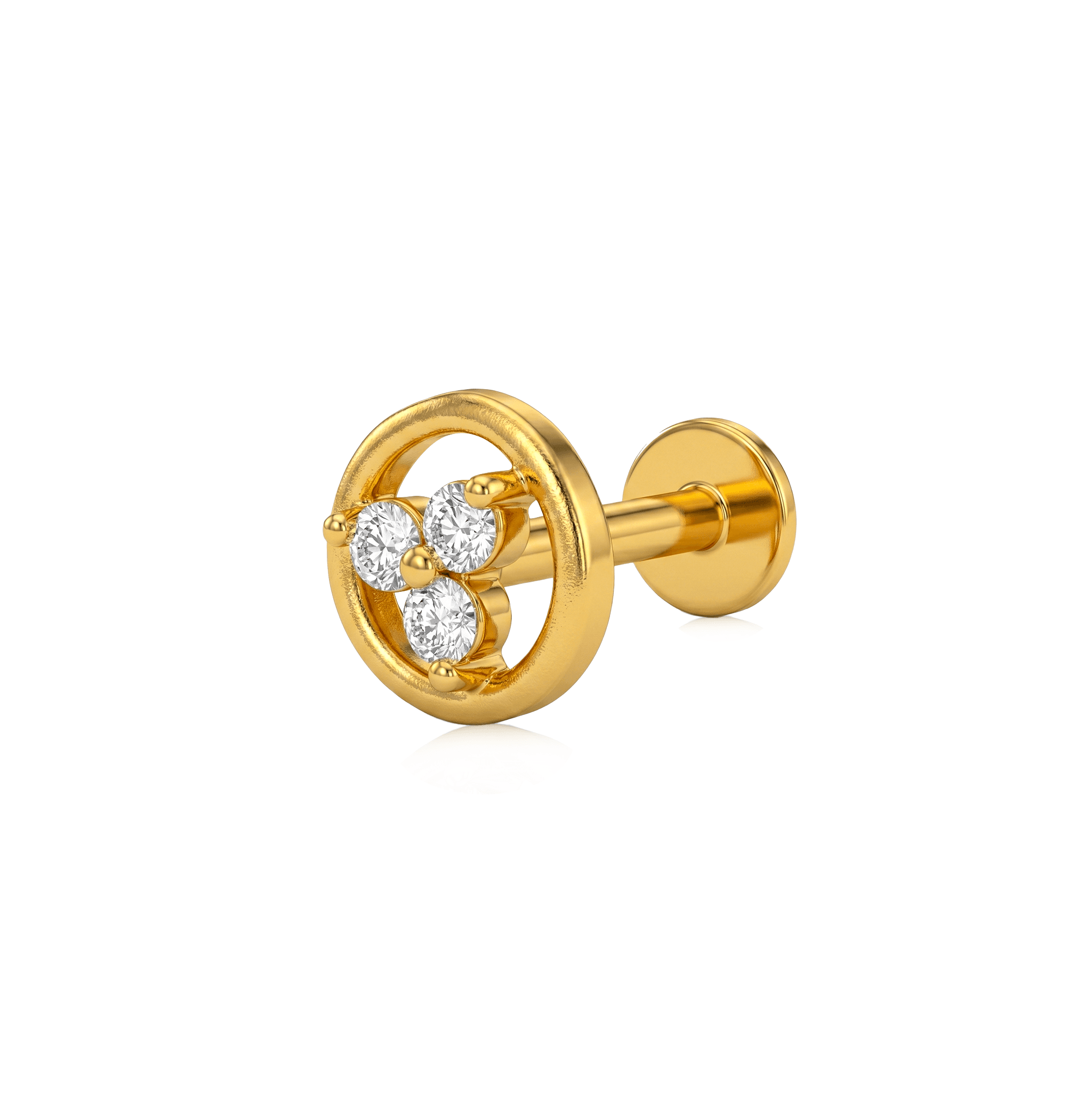 Golden Trio Circle nose pin , 