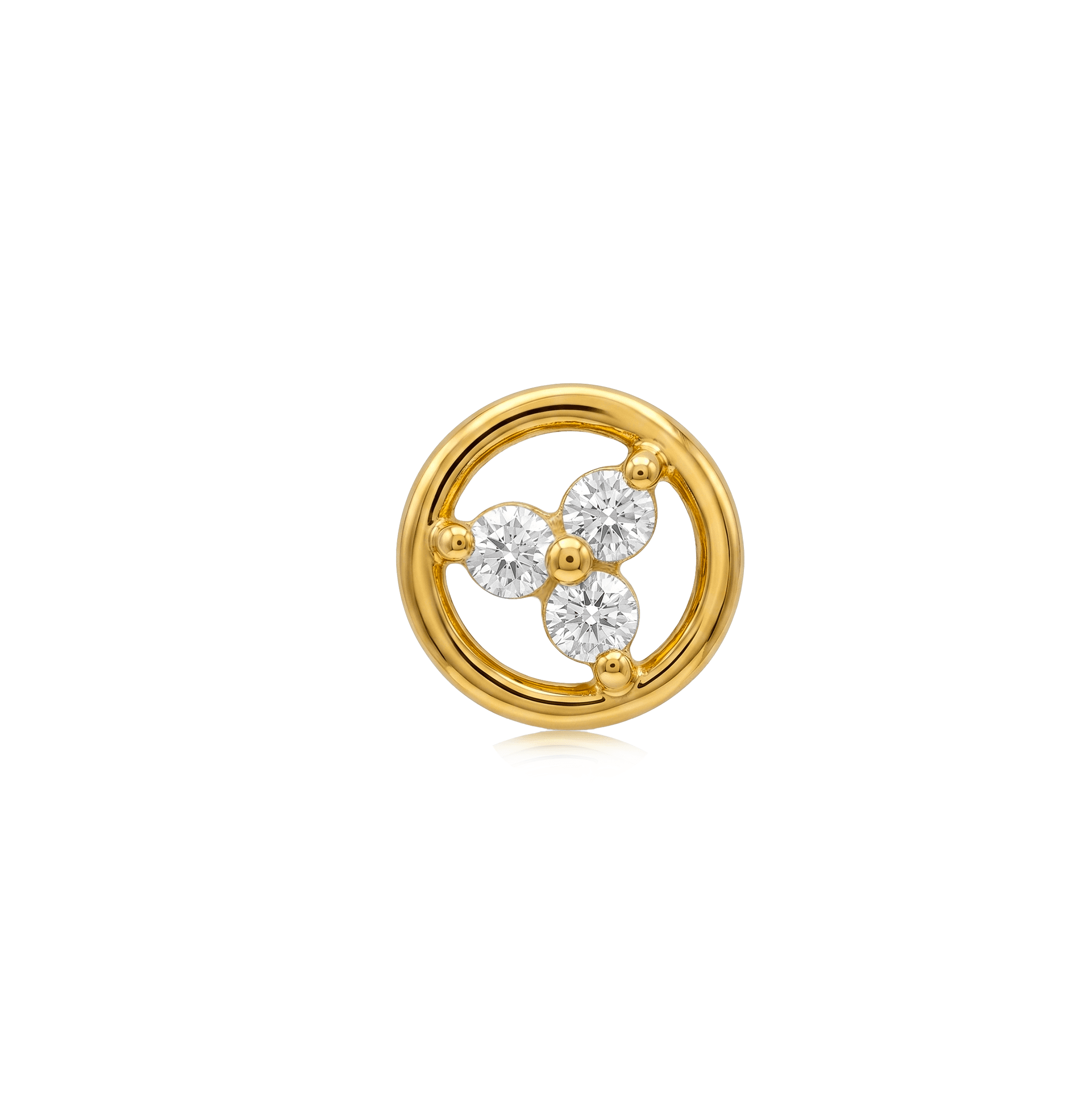 Golden Trio Circle nose pin , 