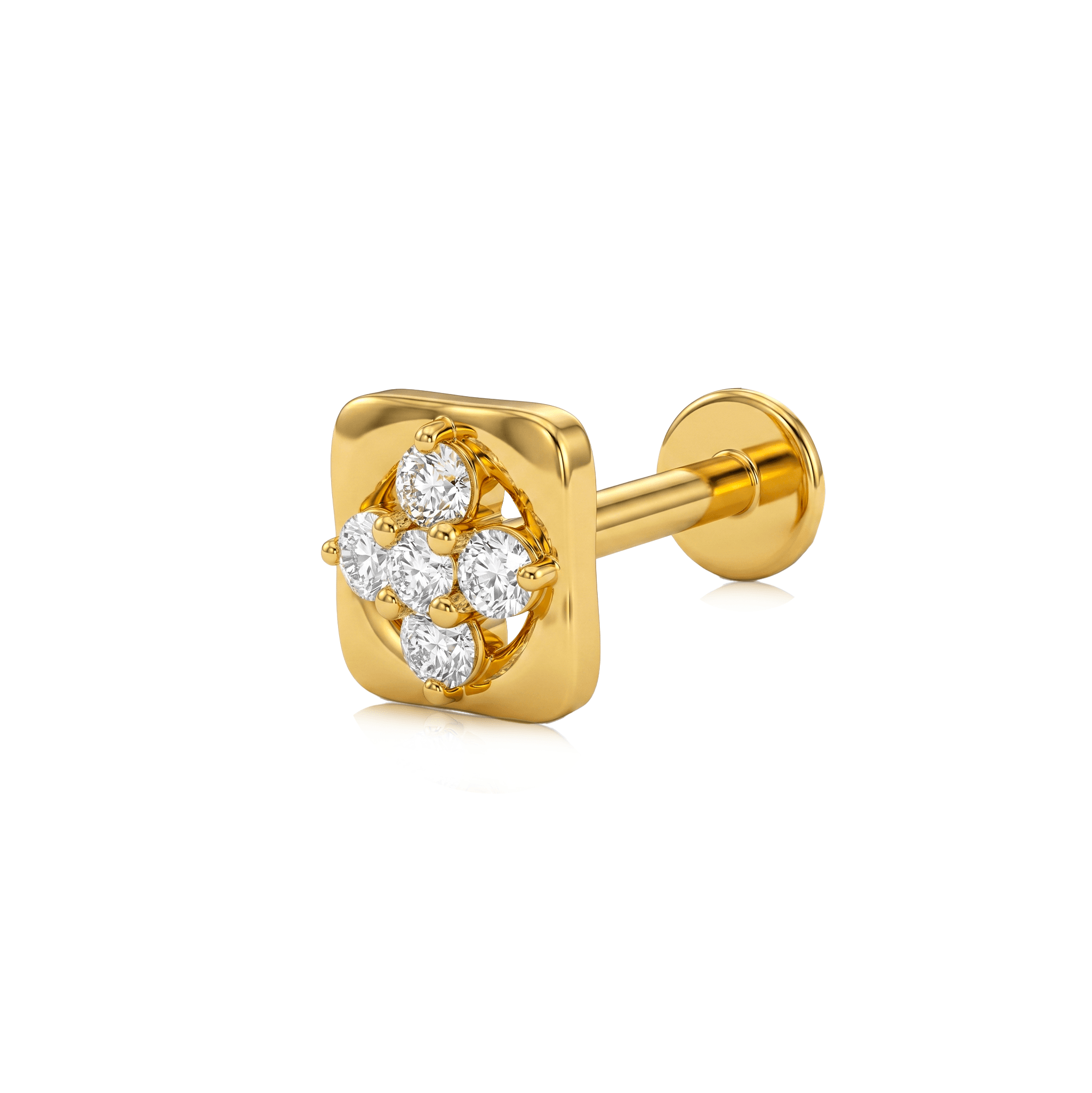 Golden Square Cluster Nose Stud. , 