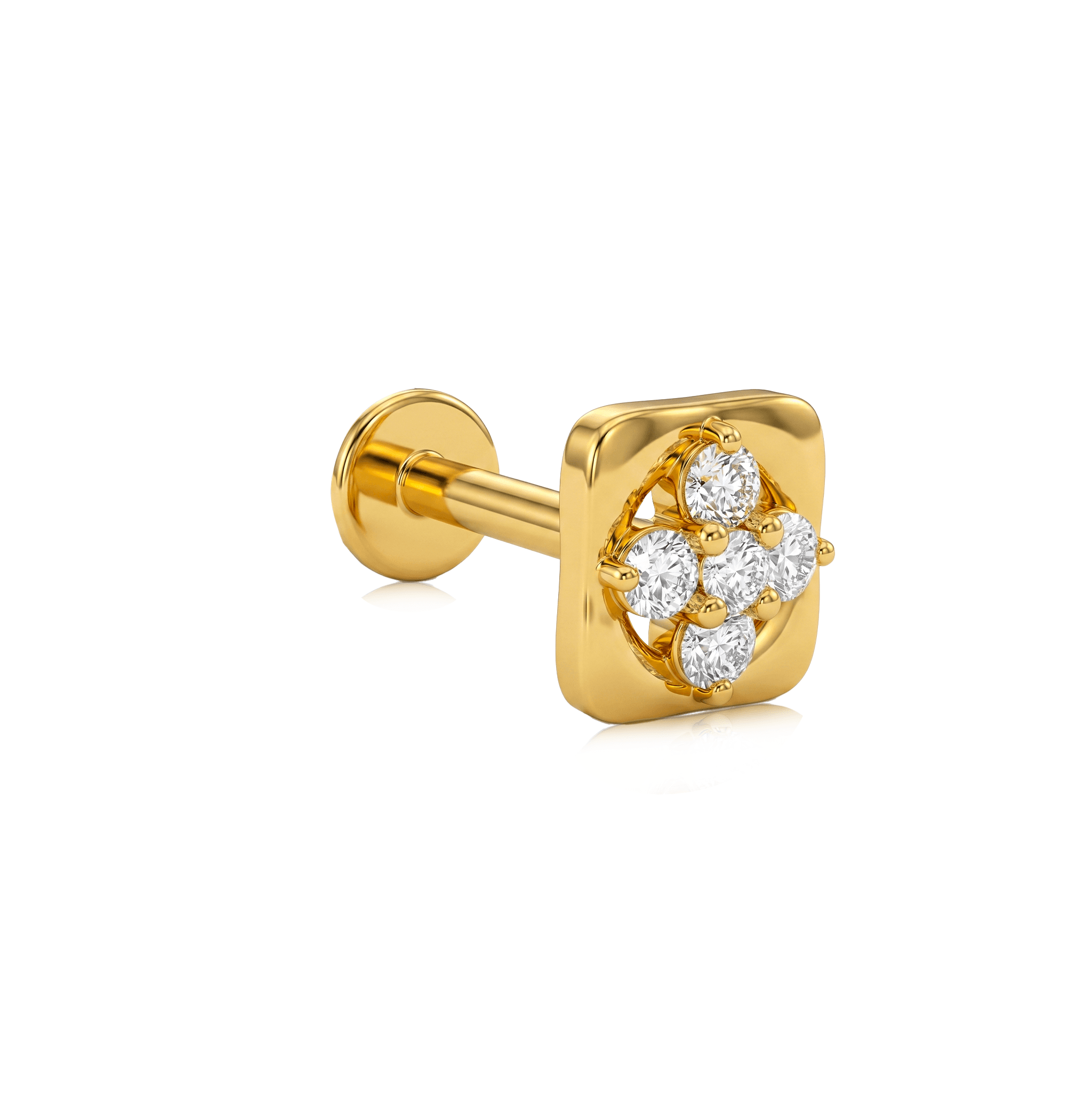 Golden Square Cluster Nose Stud. , 