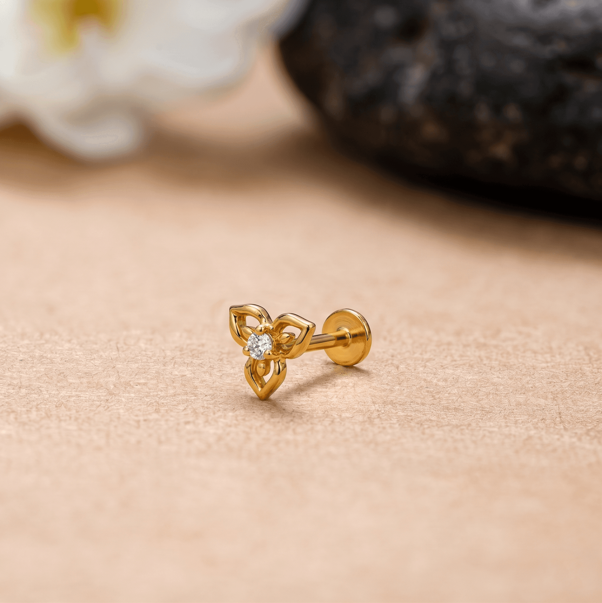 Golden Blossom Nose Stud , 