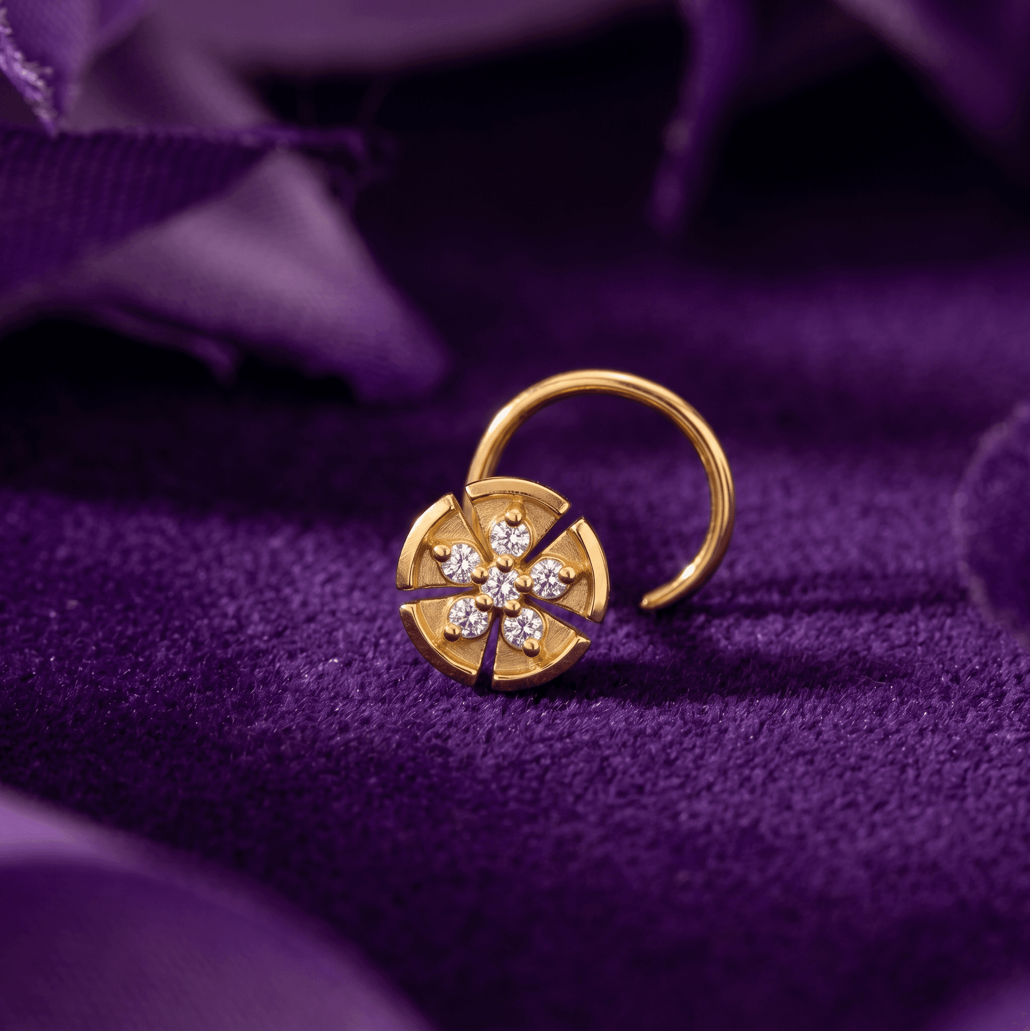 Golden Bloom Nose Pin , 