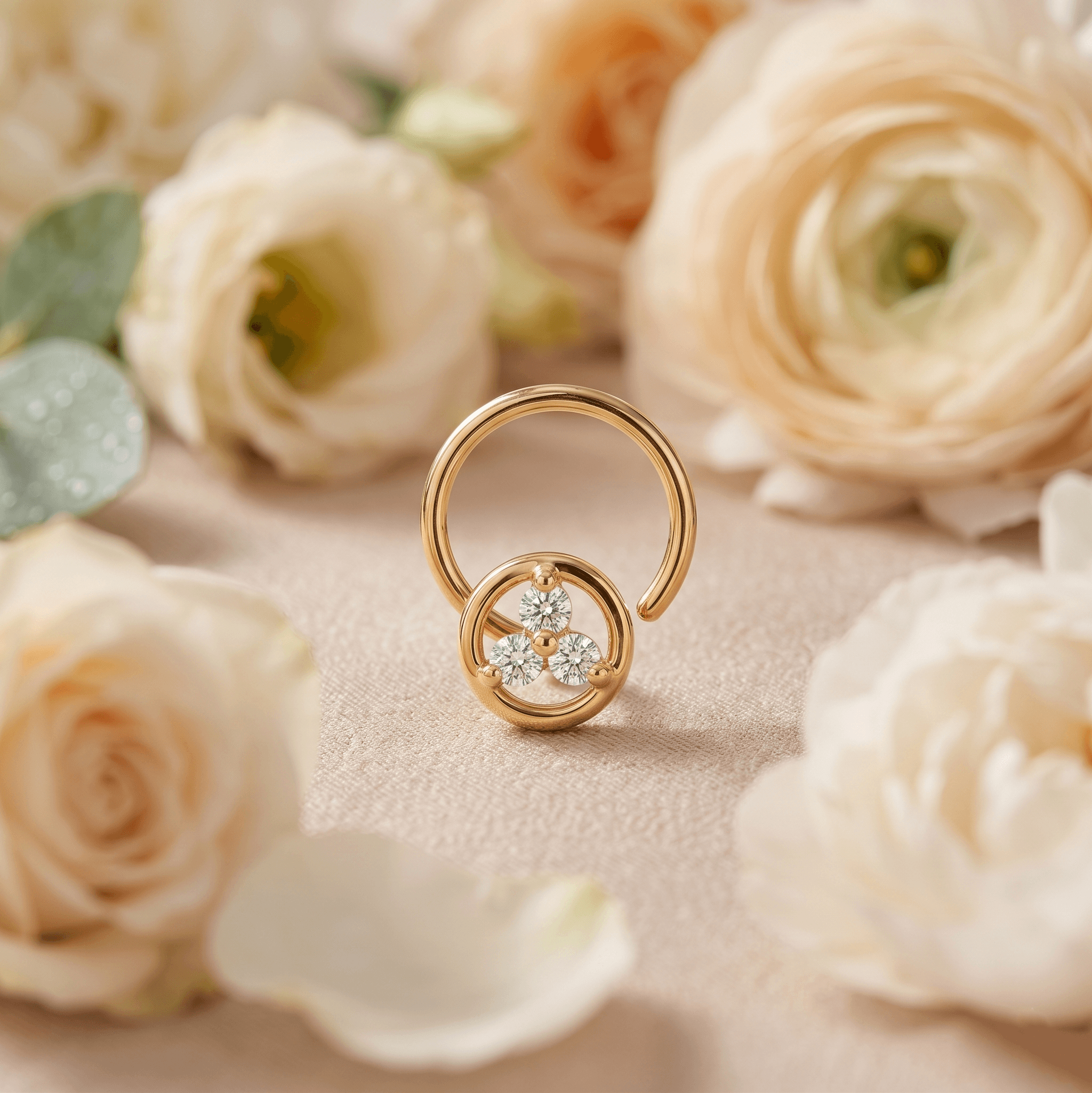 Golden Trinity Nose Ring , 