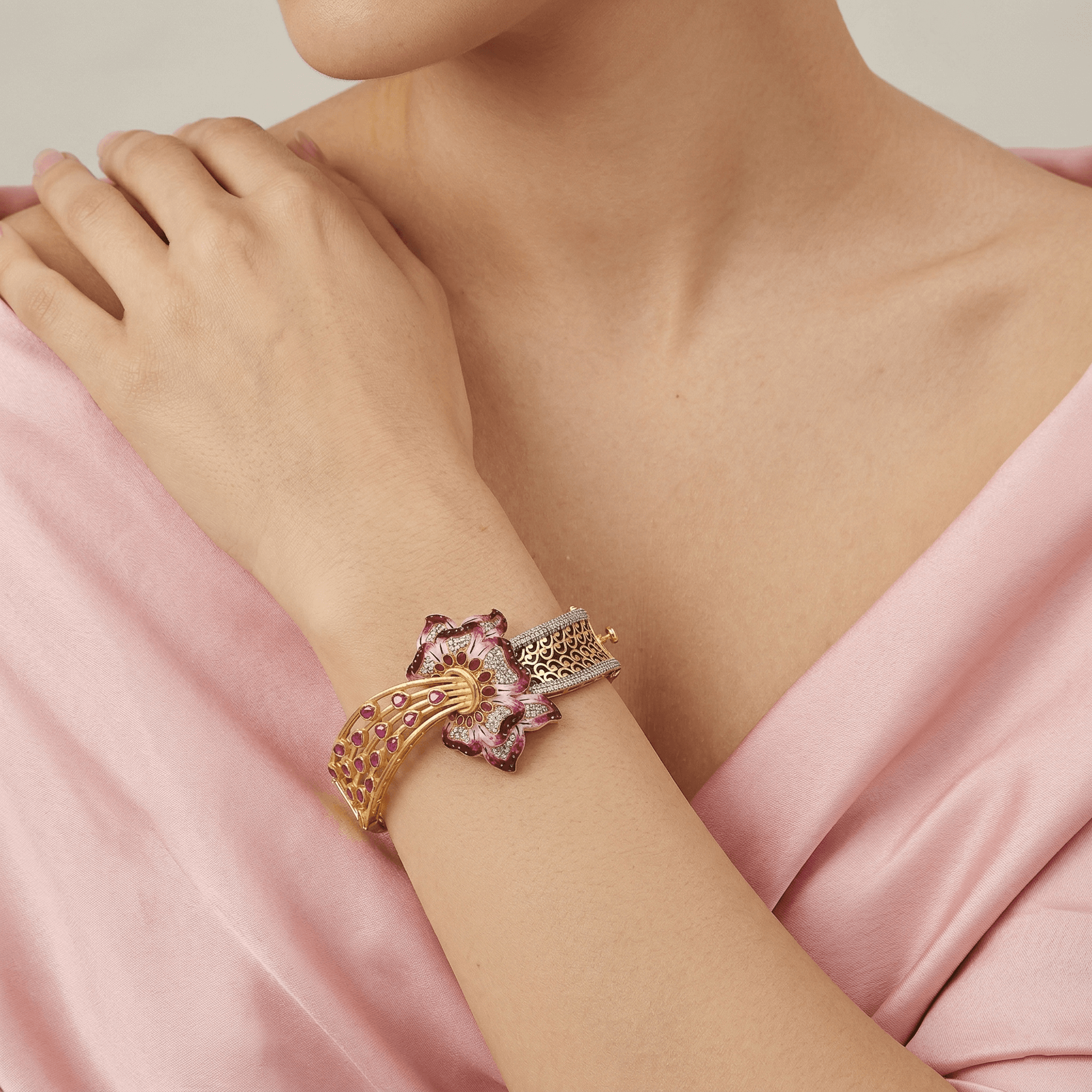 Royal Blooming Orchid Bangle , 2.3
