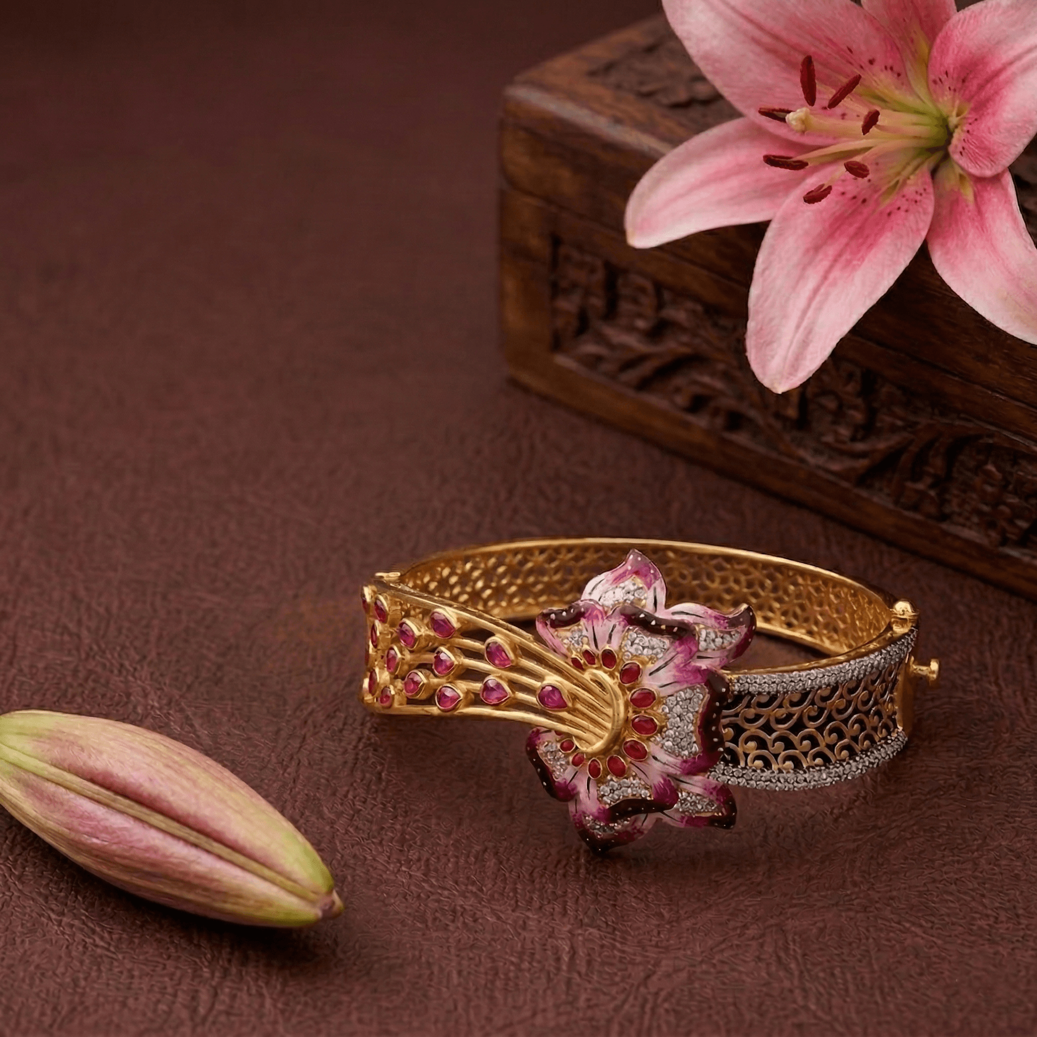 Royal Blooming Orchid Bangle , 2.3