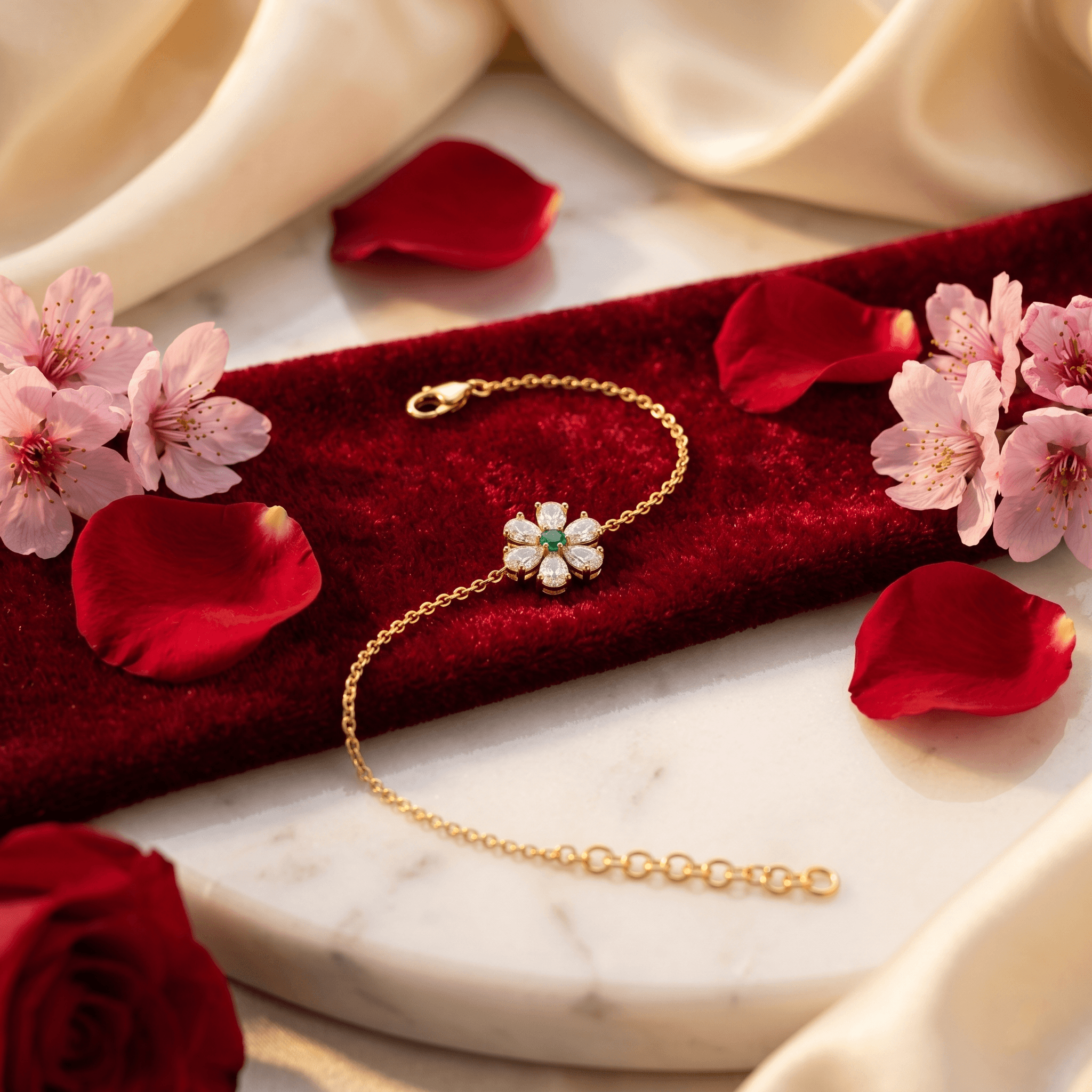 Crystal Daisy Chain Bracelet , 