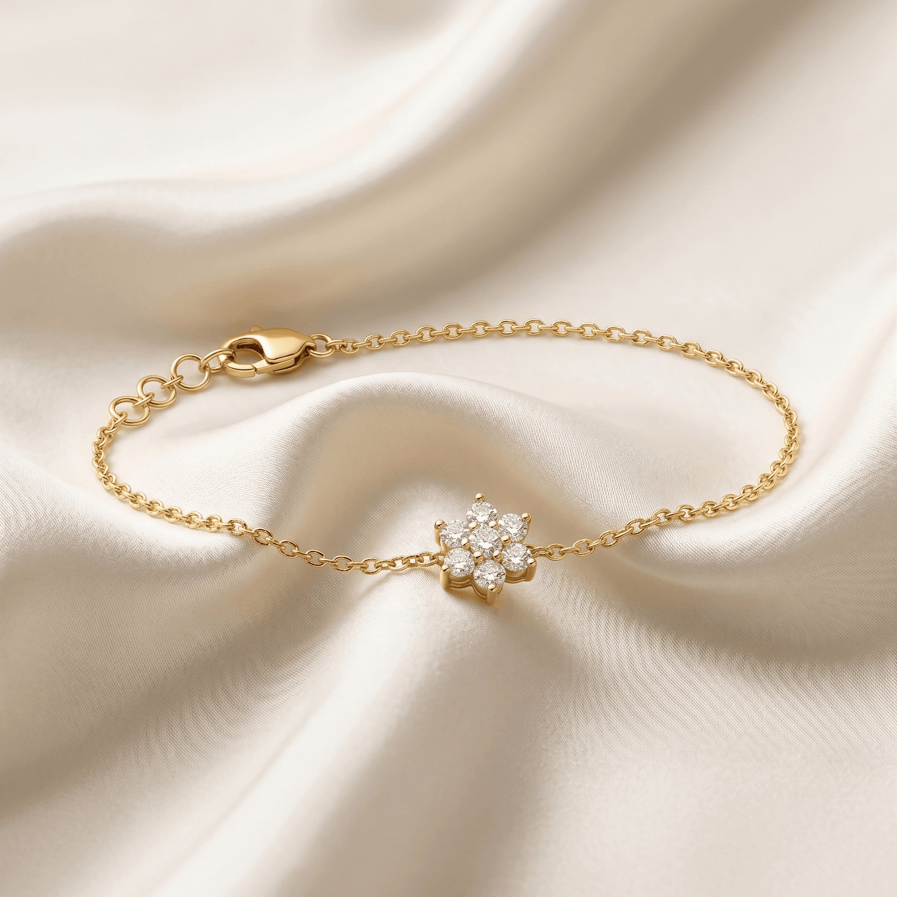 Petal Bloom Cluster Bracelet , 